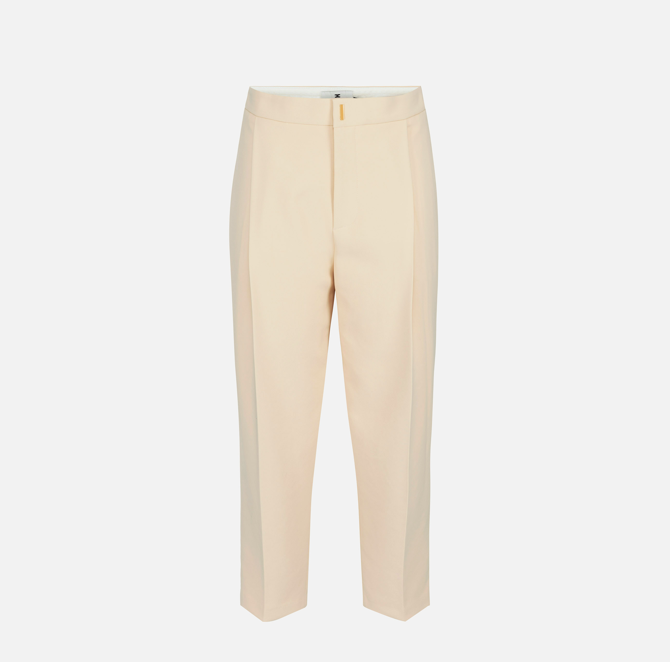 Pantalone cropped in crêpe con pinces - Elisabetta Franchi