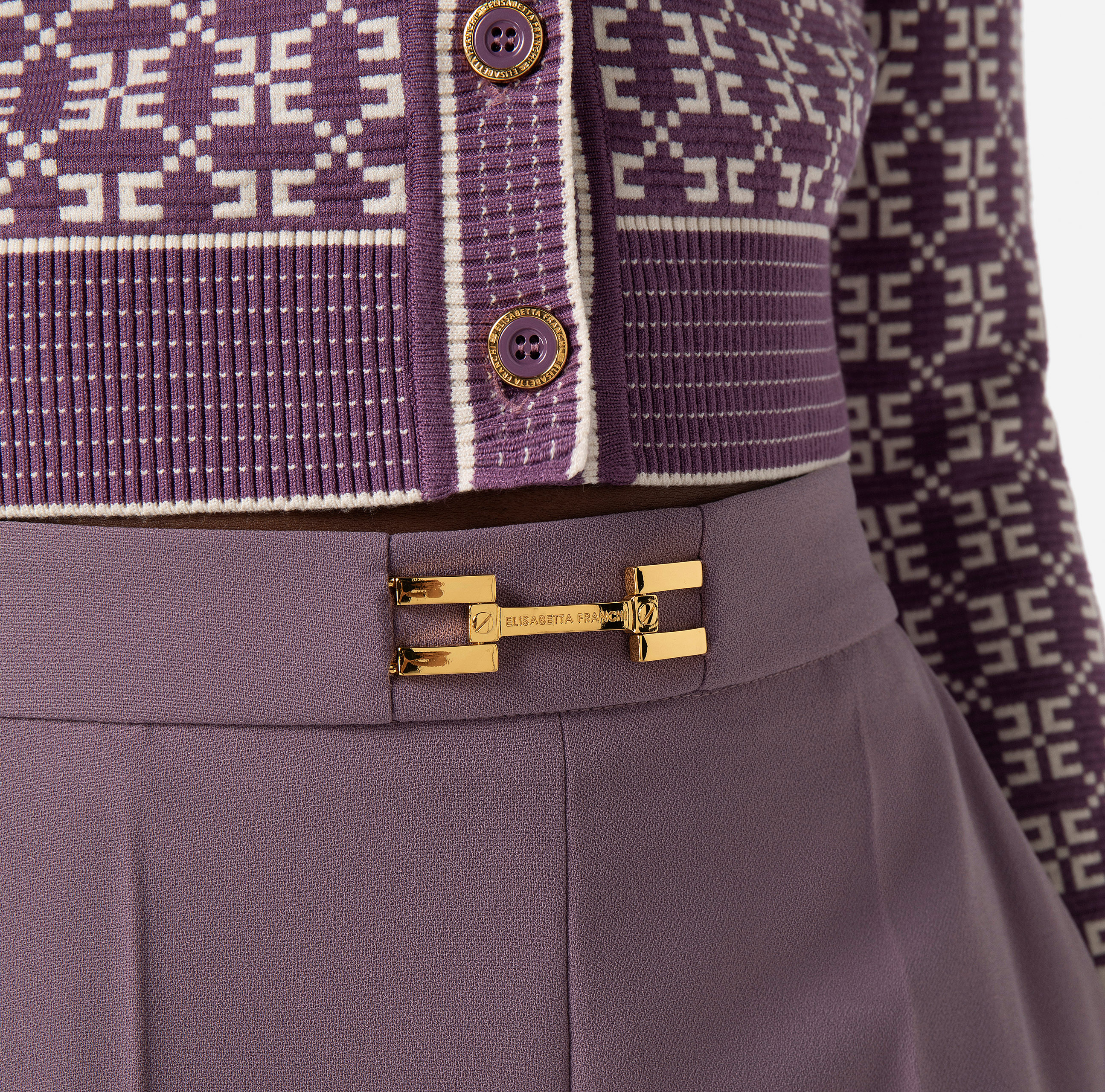 Straight trousers in crêpe fabric with horsebit - Elisabetta Franchi