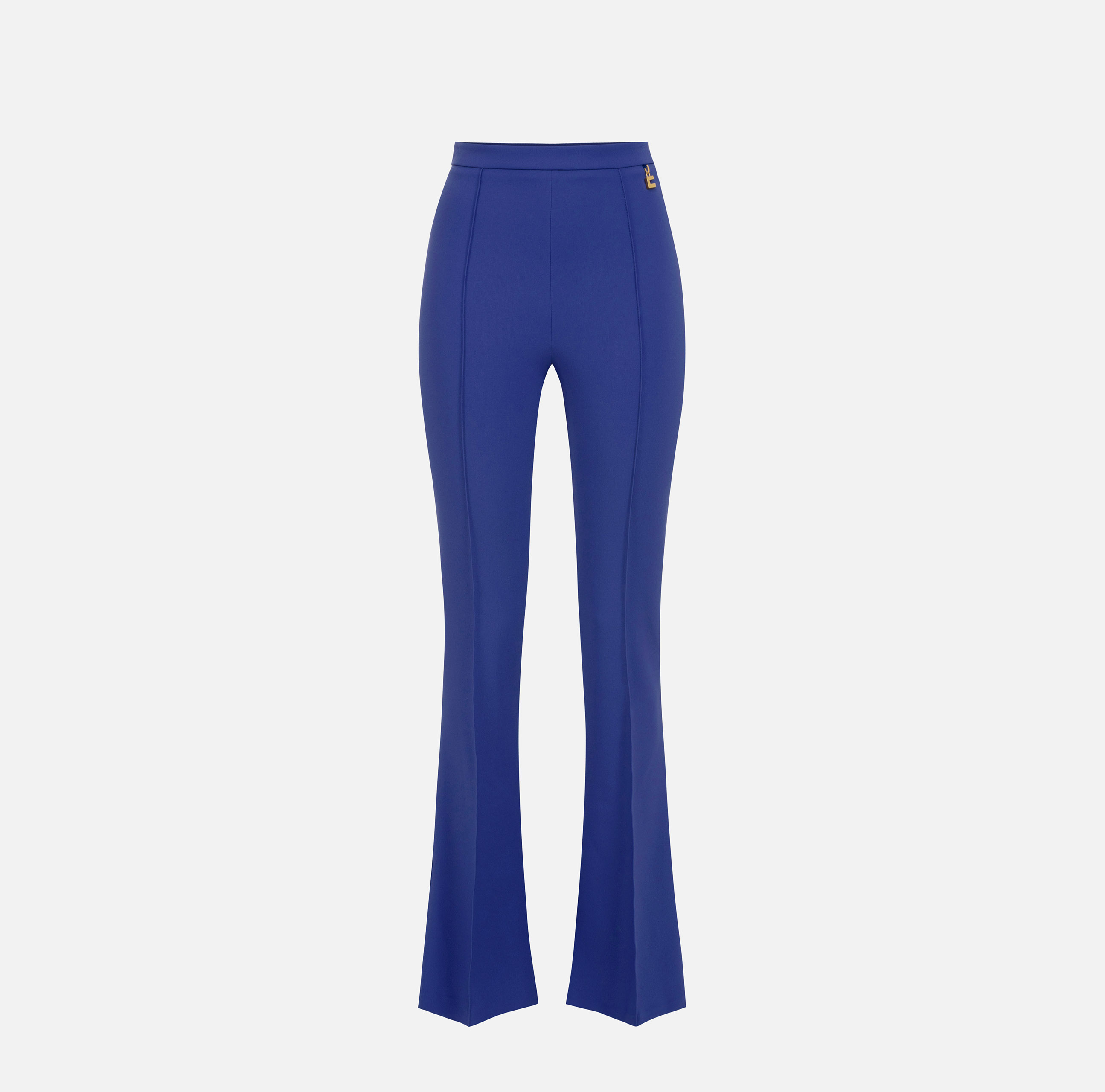 Palazzo trousers in stretch crêpe fabric with charms - Elisabetta Franchi