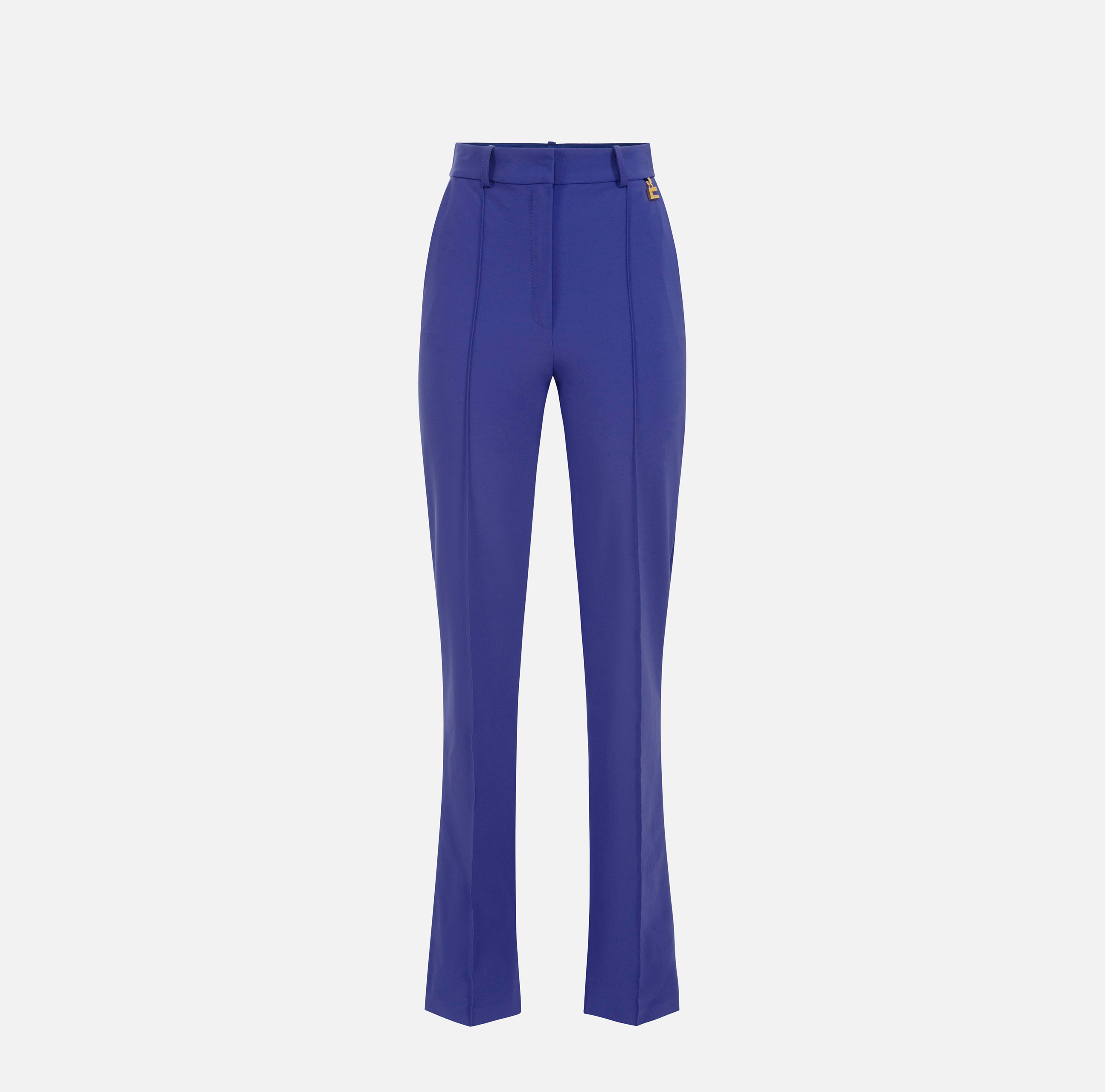 Technical bi-elastic fabric straight trousers with charms - Elisabetta Franchi