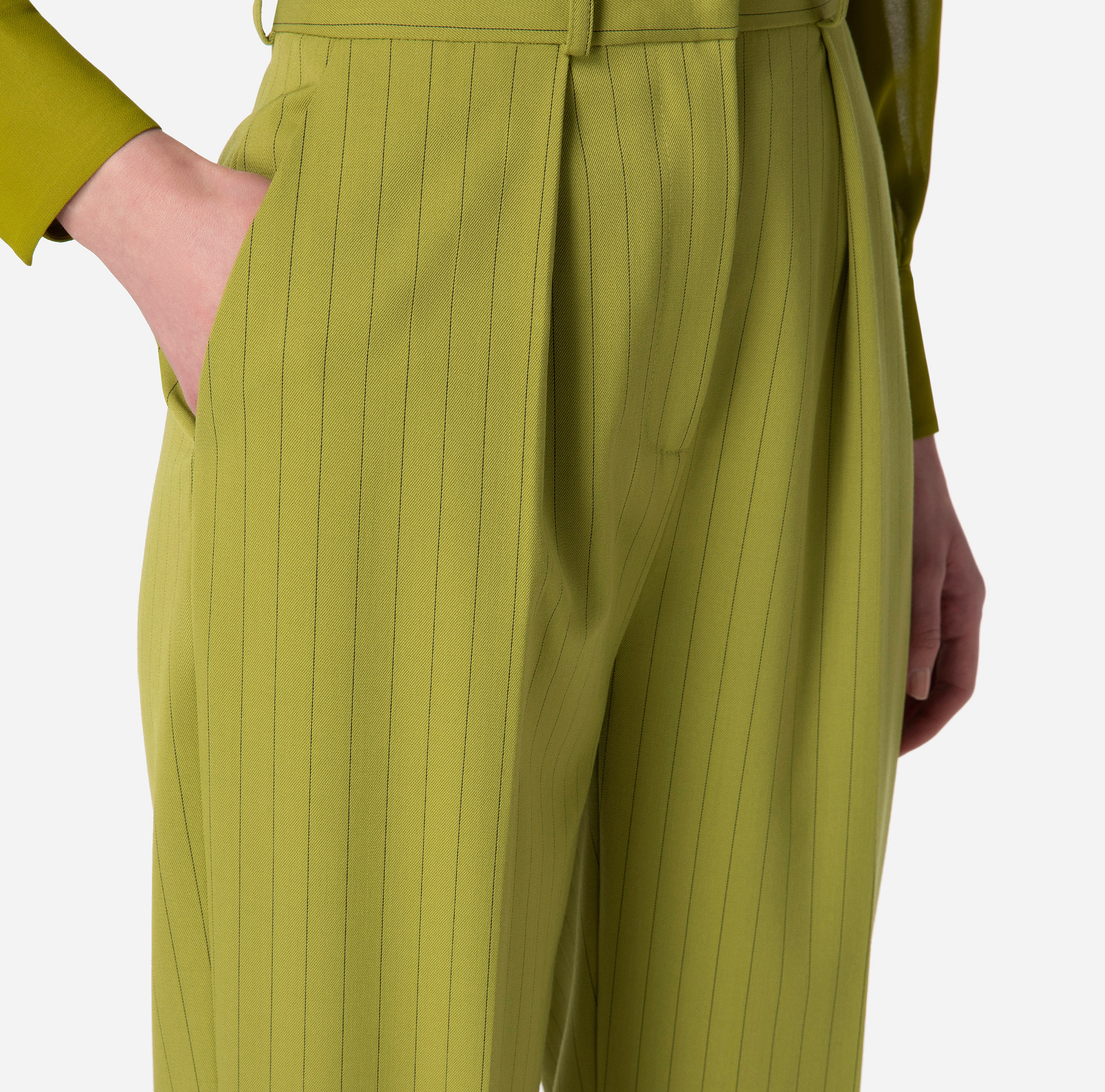 Cool wool pinstriped straight trousers - Elisabetta Franchi