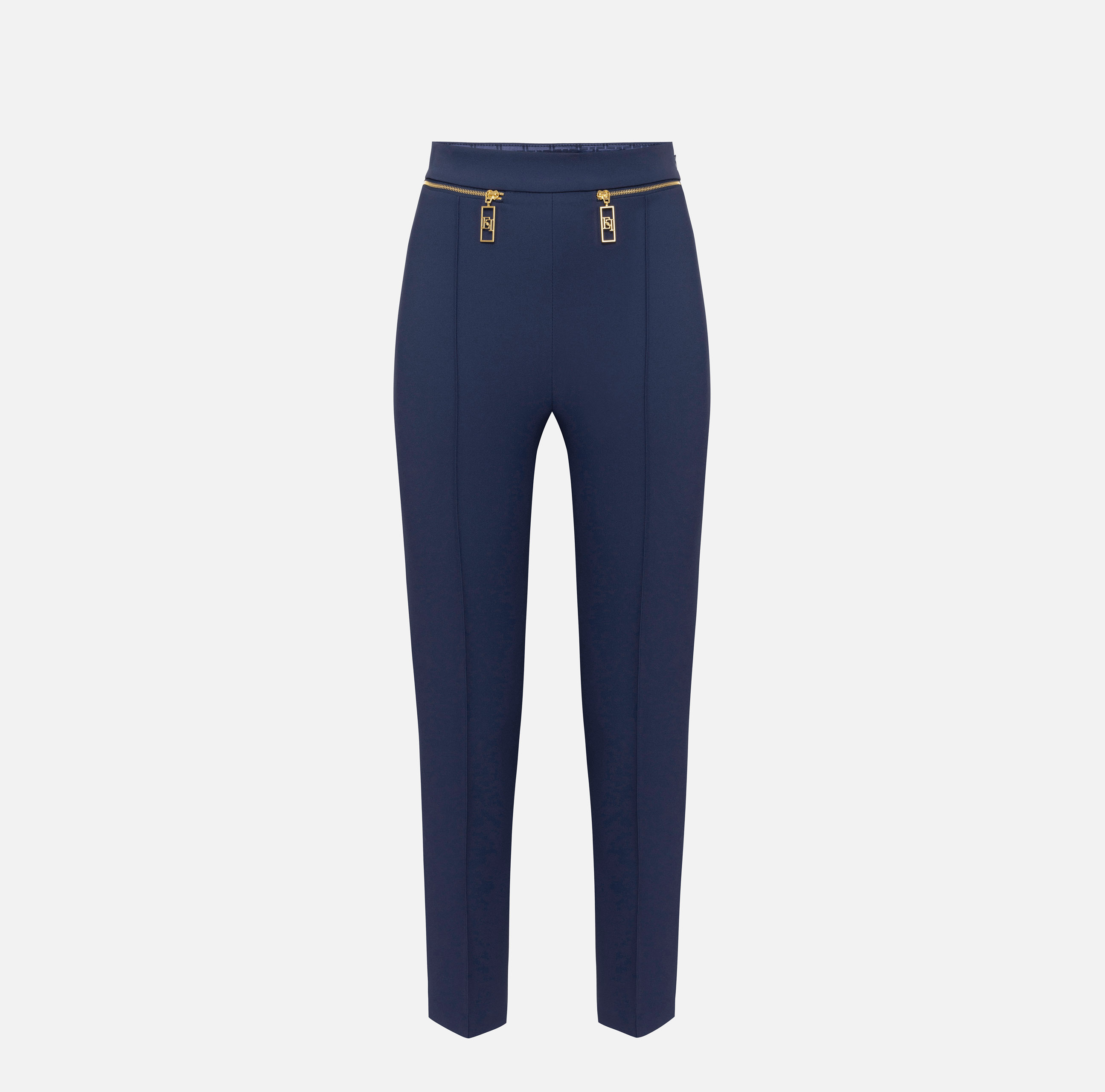 Straight trousers in crêpe fabric with zip - ABBIGLIAMENTO - Elisabetta Franchi