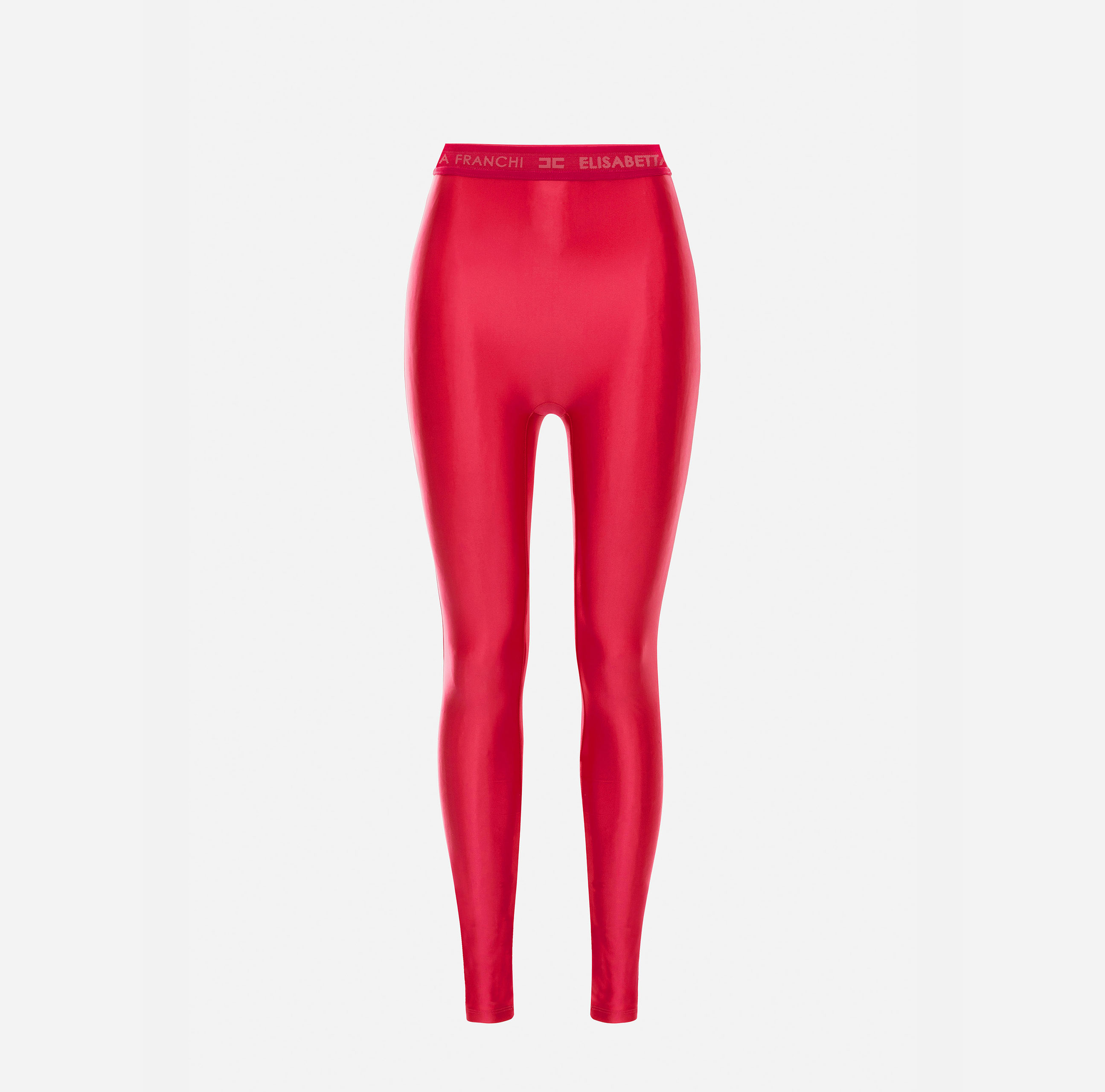 Shiny Lycra leggings with logoed elastic - ABBIGLIAMENTO - Elisabetta Franchi