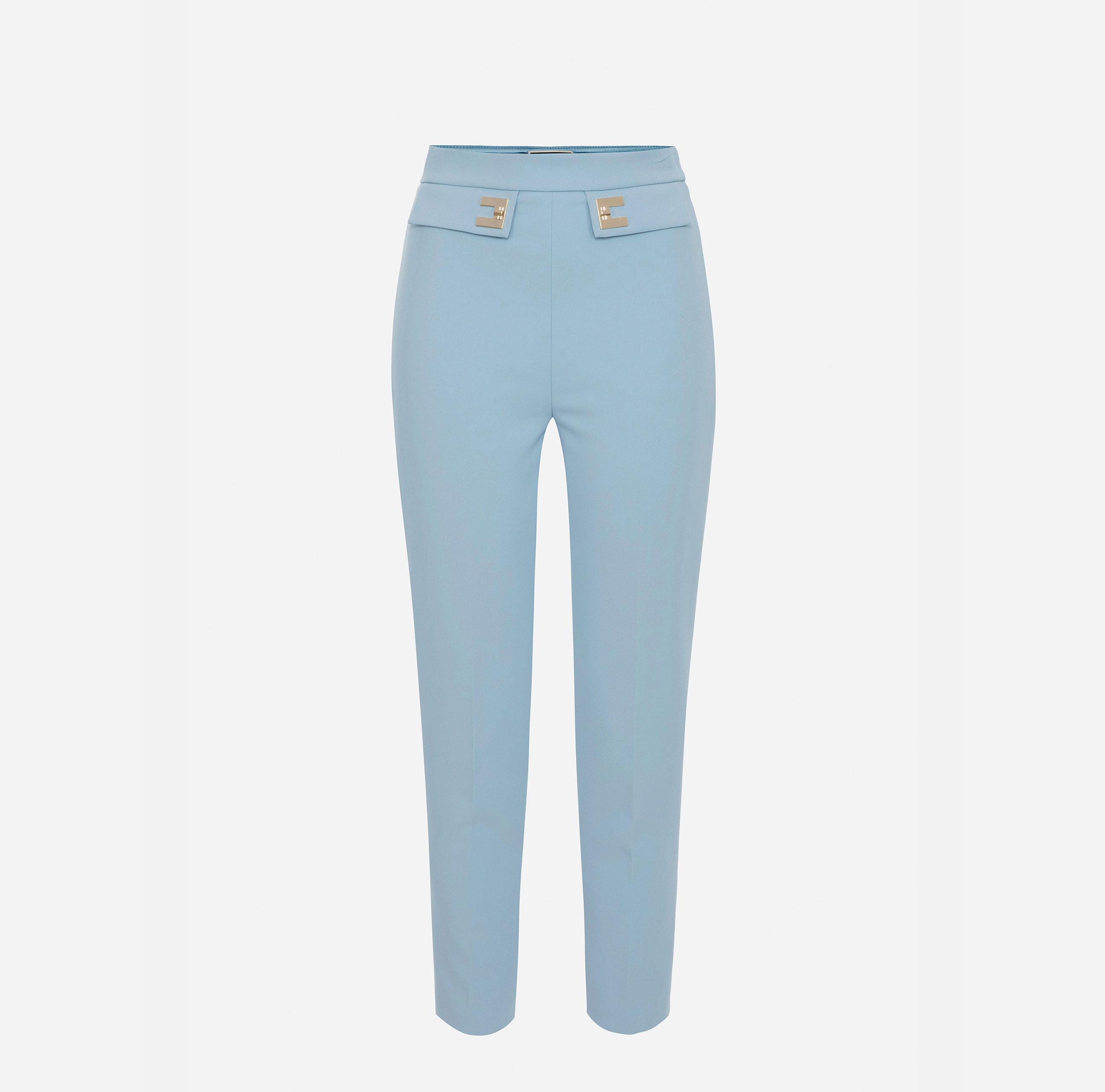 Tapered fit trousers in double-layer stretch crêpe - Elisabetta Franchi