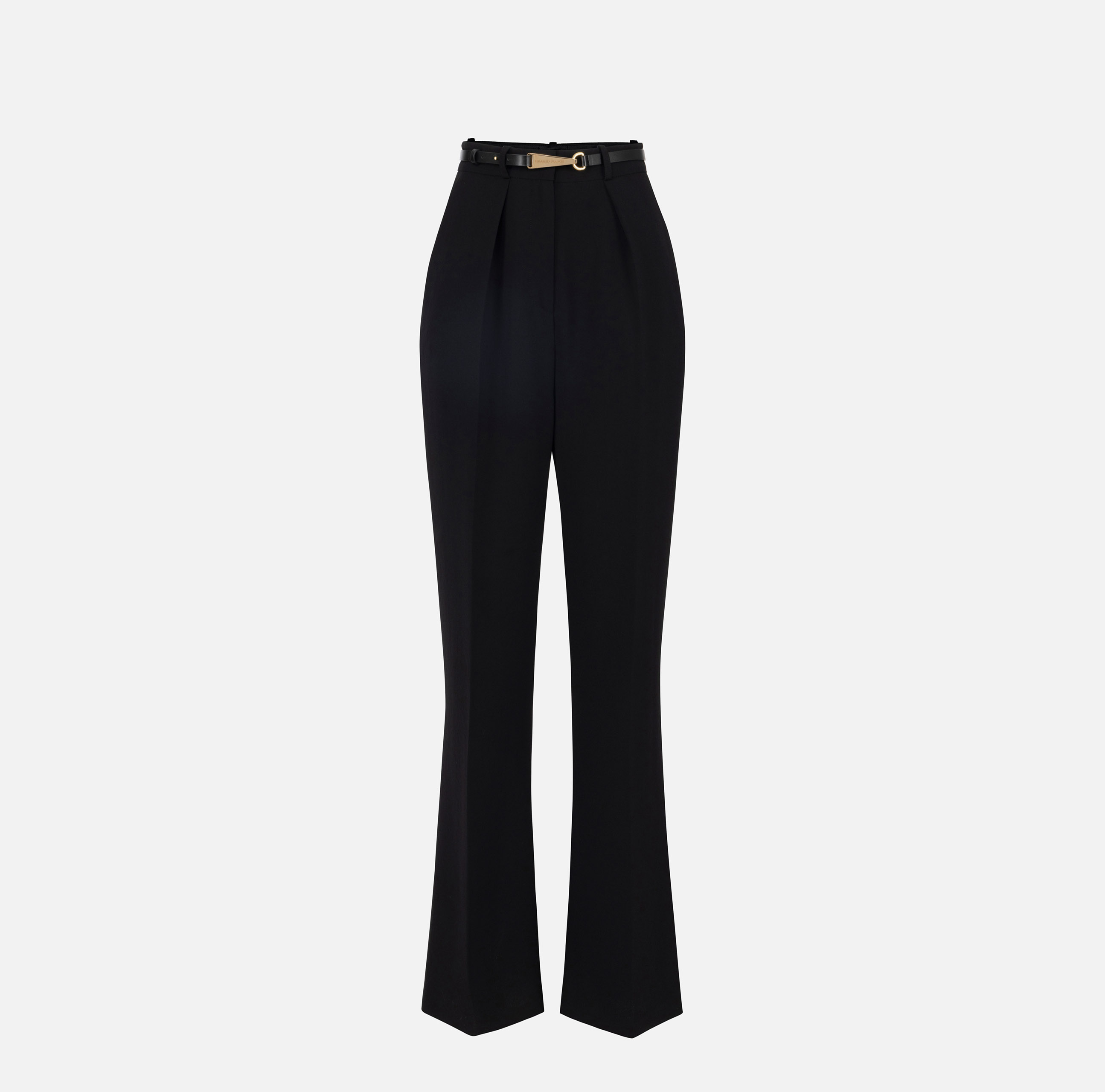 Straight trousers in lightweight crêpe fabric with snap hook - ABBIGLIAMENTO - Elisabetta Franchi