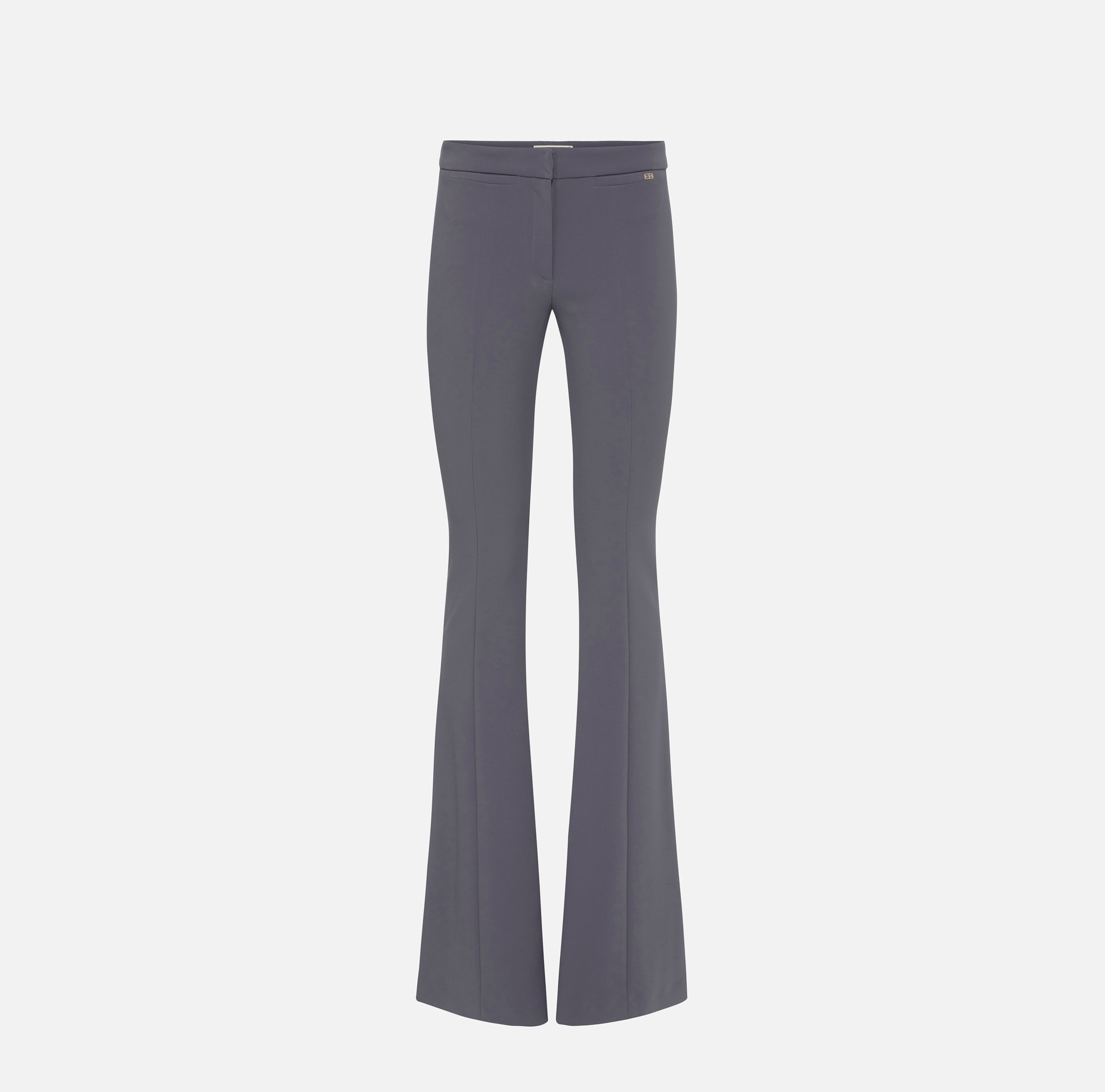 Lightweight crêpe bell-bottom trousers - Elisabetta Franchi