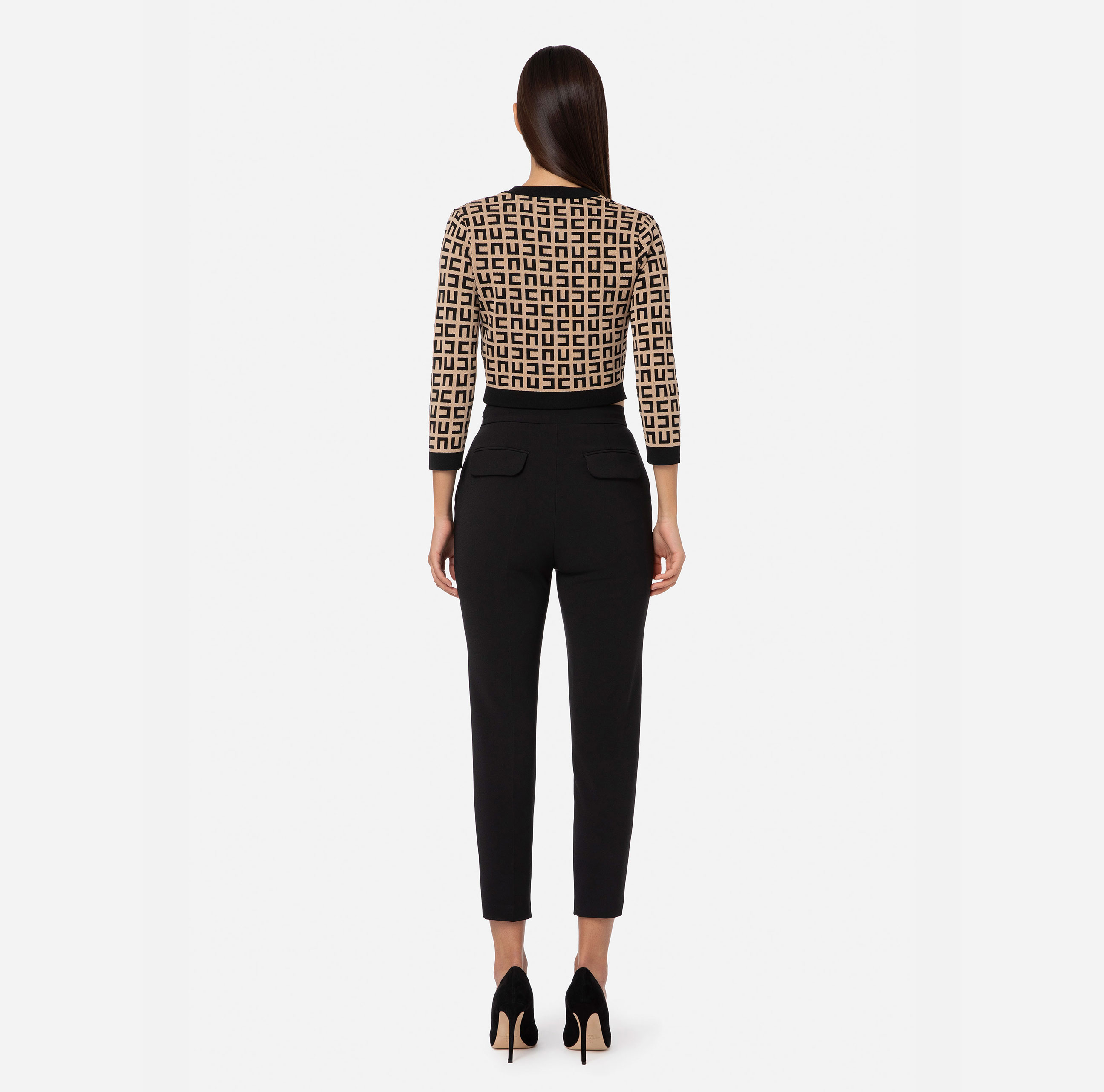 Trousers in double layer stretch crêpe - Elisabetta Franchi