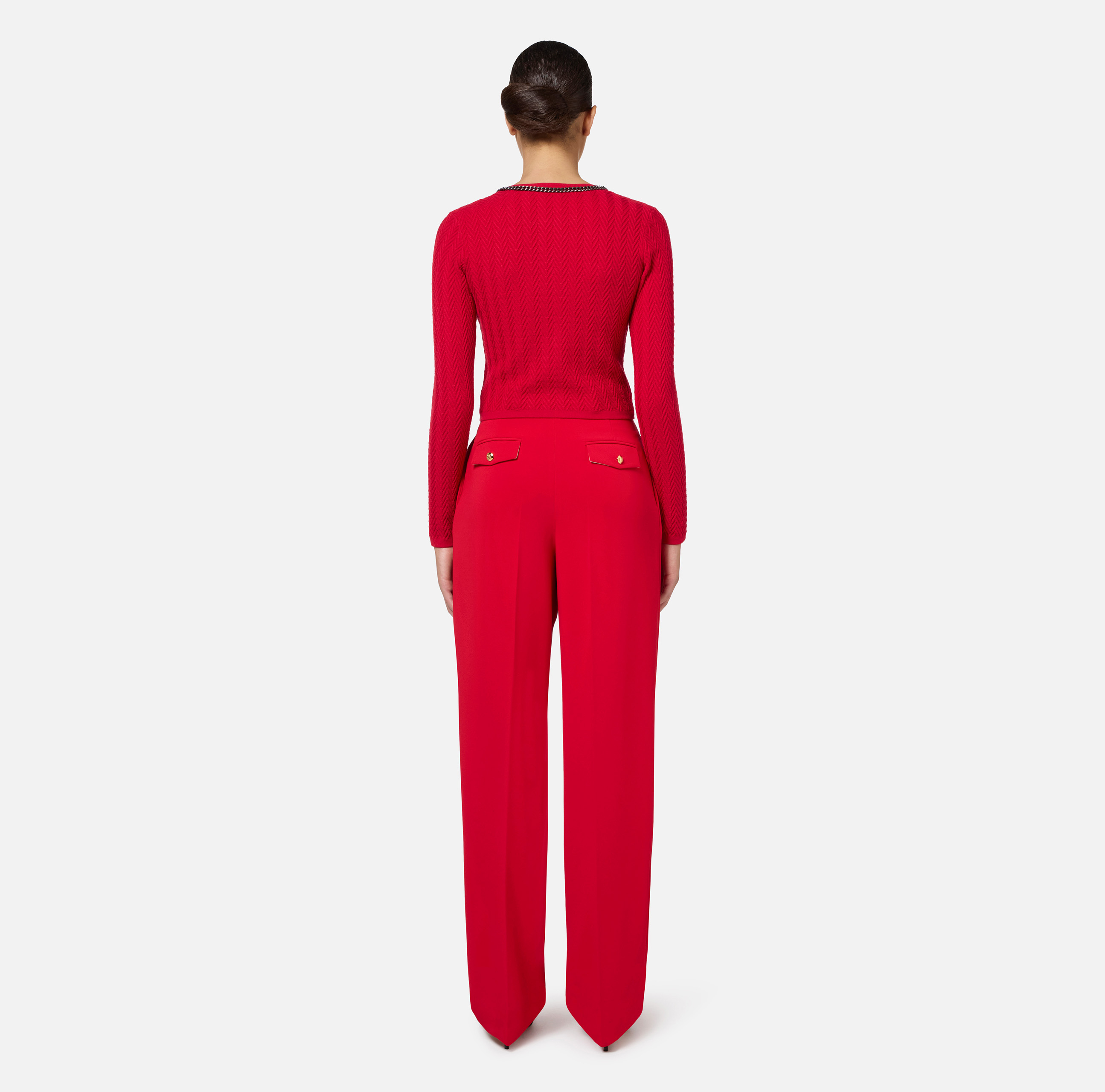 Stretch crêpe trousers with double darts - Elisabetta Franchi