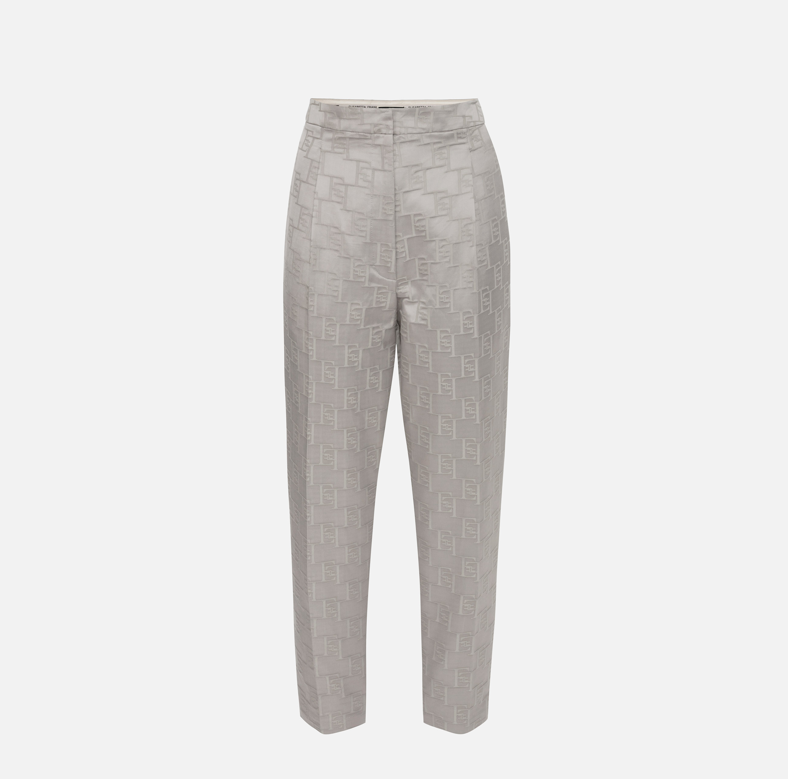 Straight trousers in jacquard satin with darts - Elisabetta Franchi