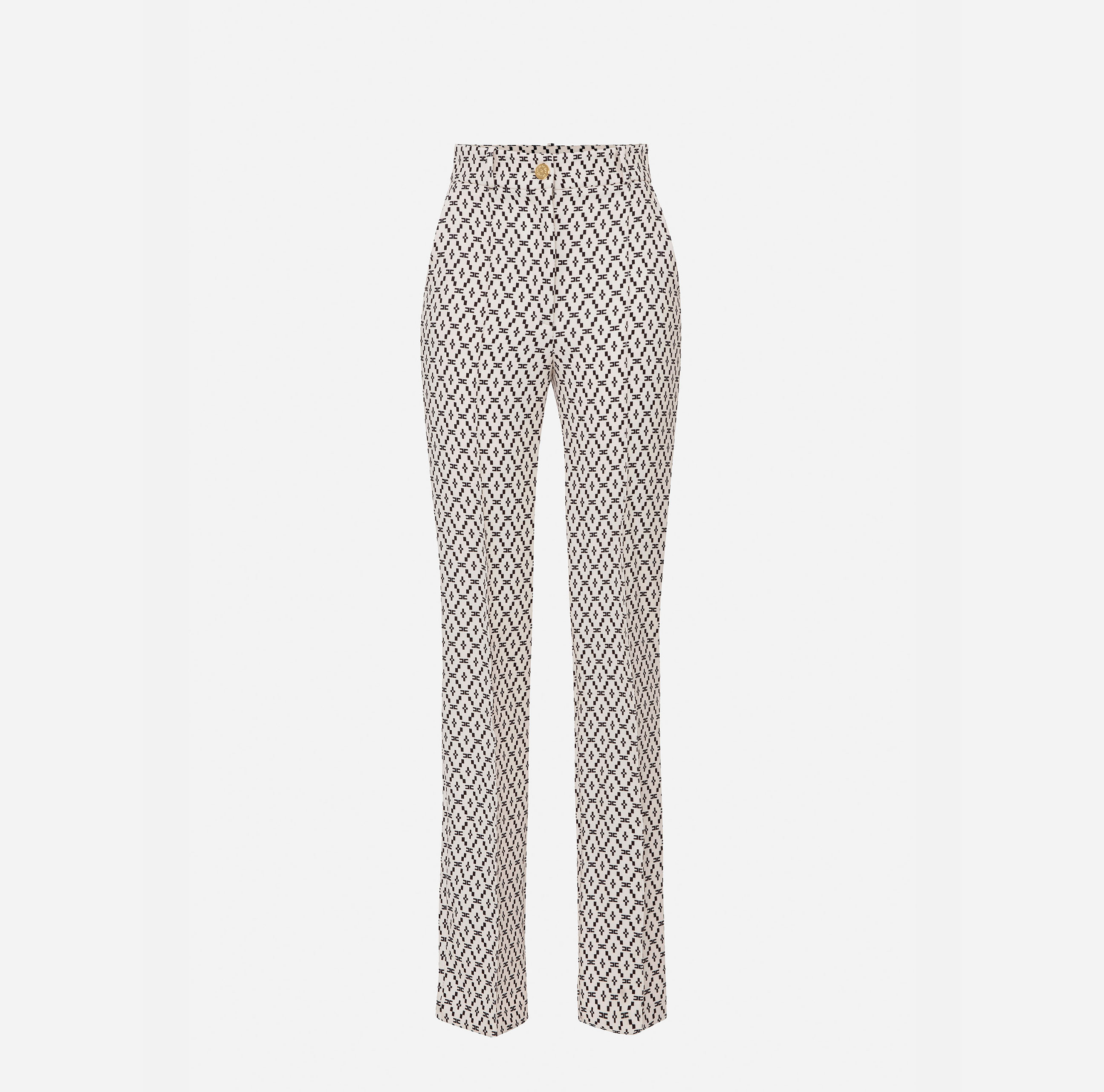 Double layer crêpe trousers printed with diamond pattern - ABBIGLIAMENTO - Elisabetta Franchi