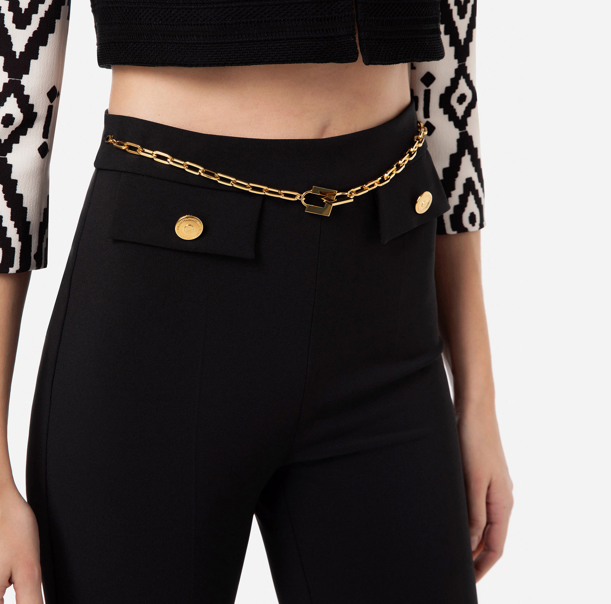 Tapered trousers with chain - Elisabetta Franchi