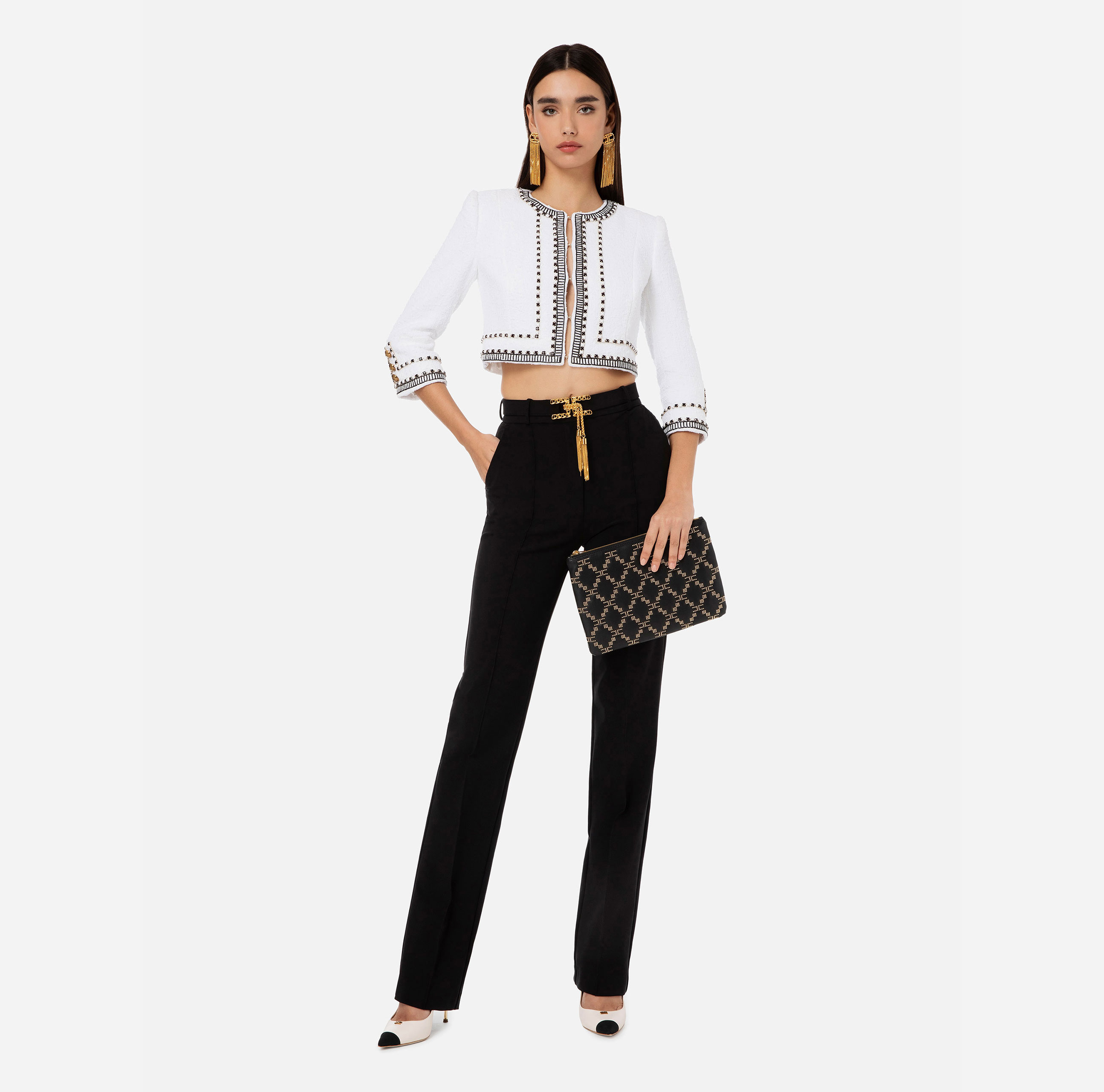 Straight trousers with belt - Elisabetta Franchi