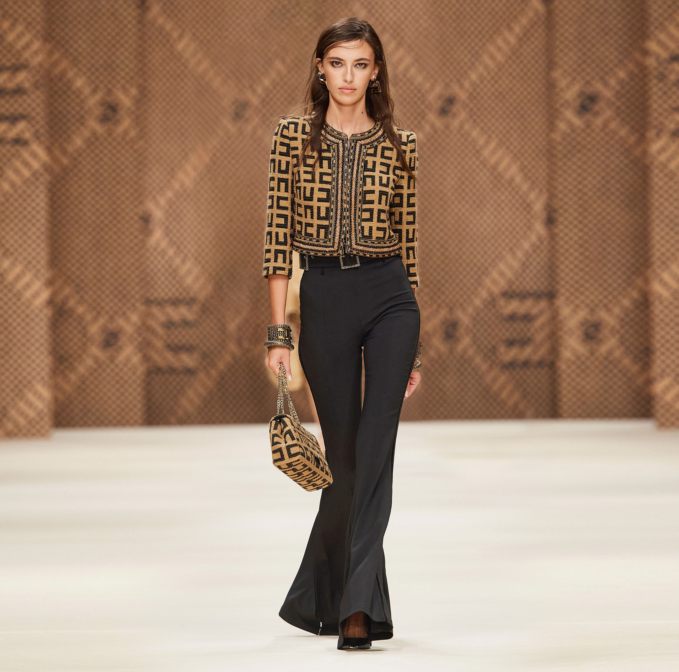 Wide trousers with ajour pattern - Elisabetta Franchi