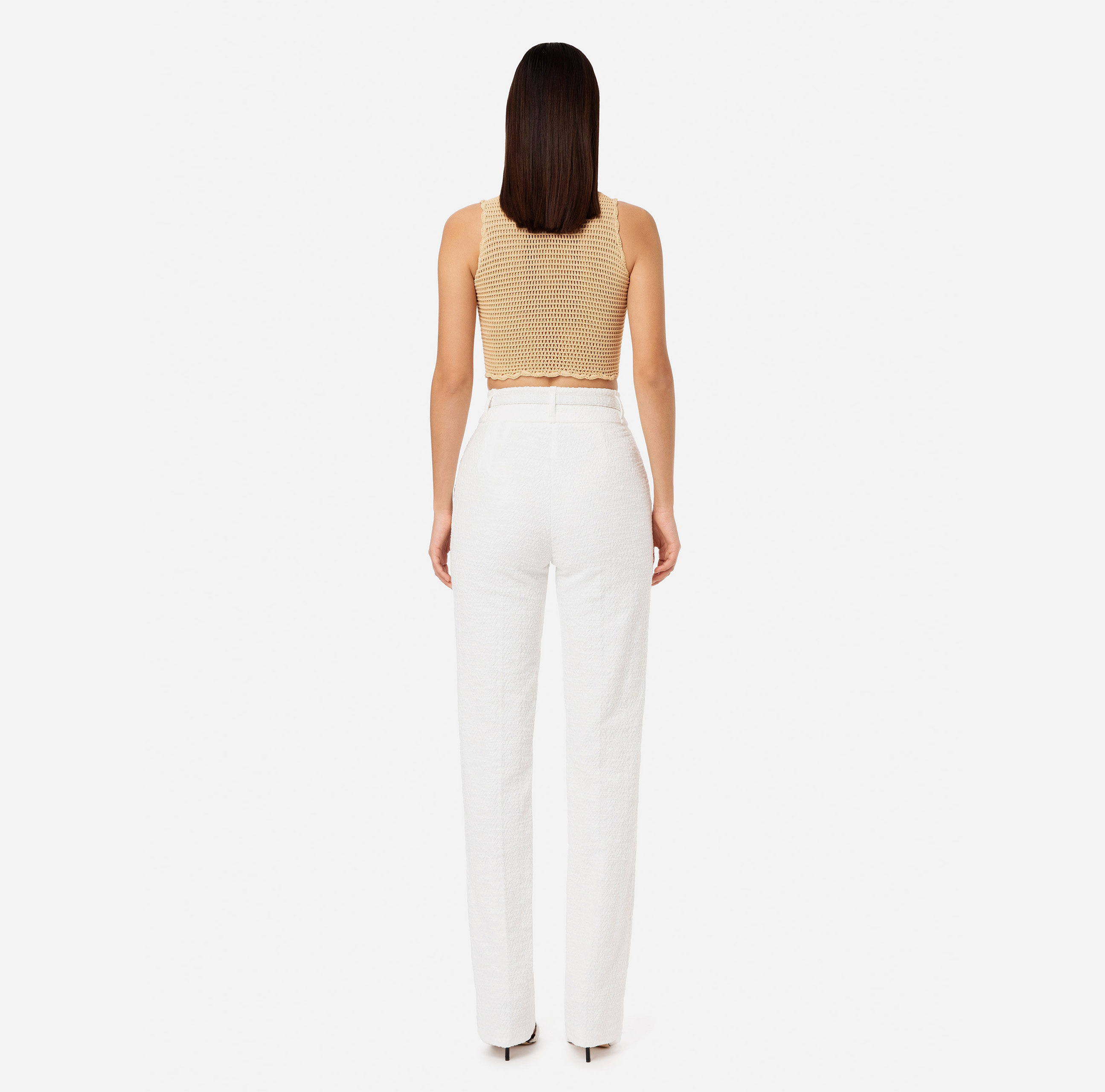 Herringbone tweed trousers - Elisabetta Franchi