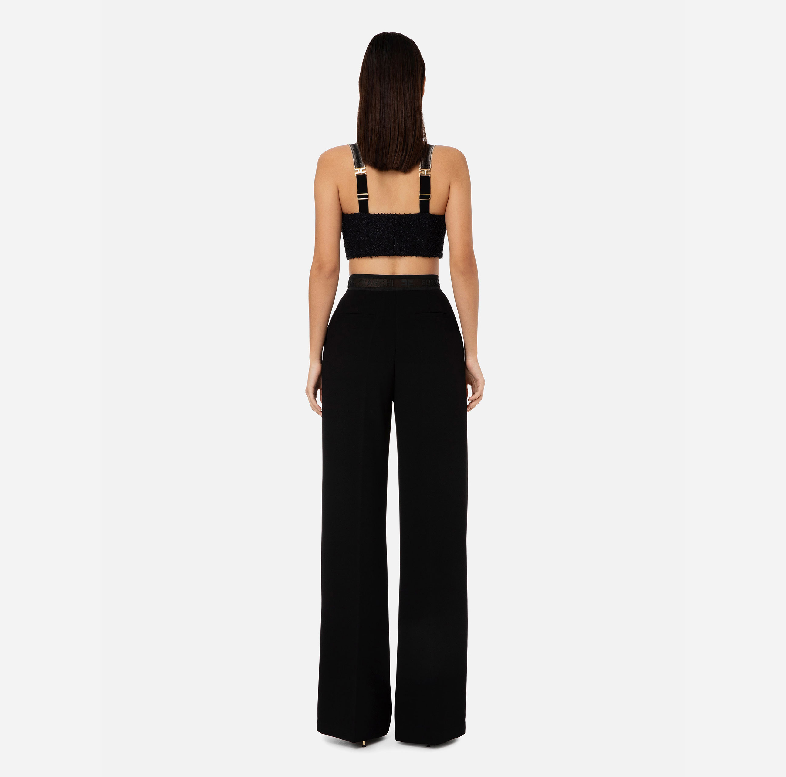 Trousers with logo and lace - Elisabetta Franchi