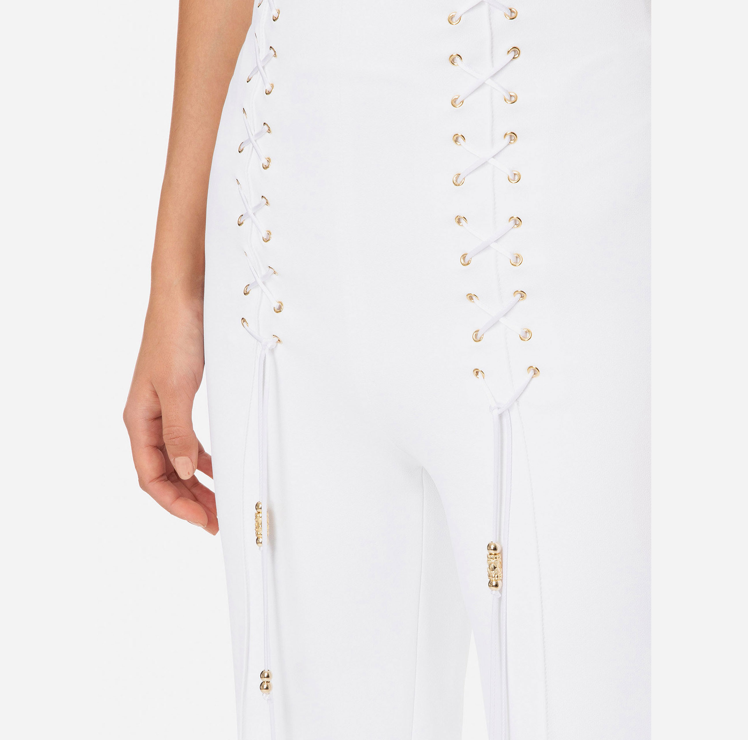 Bell-bottom trousers with criss-cross pattern - Elisabetta Franchi