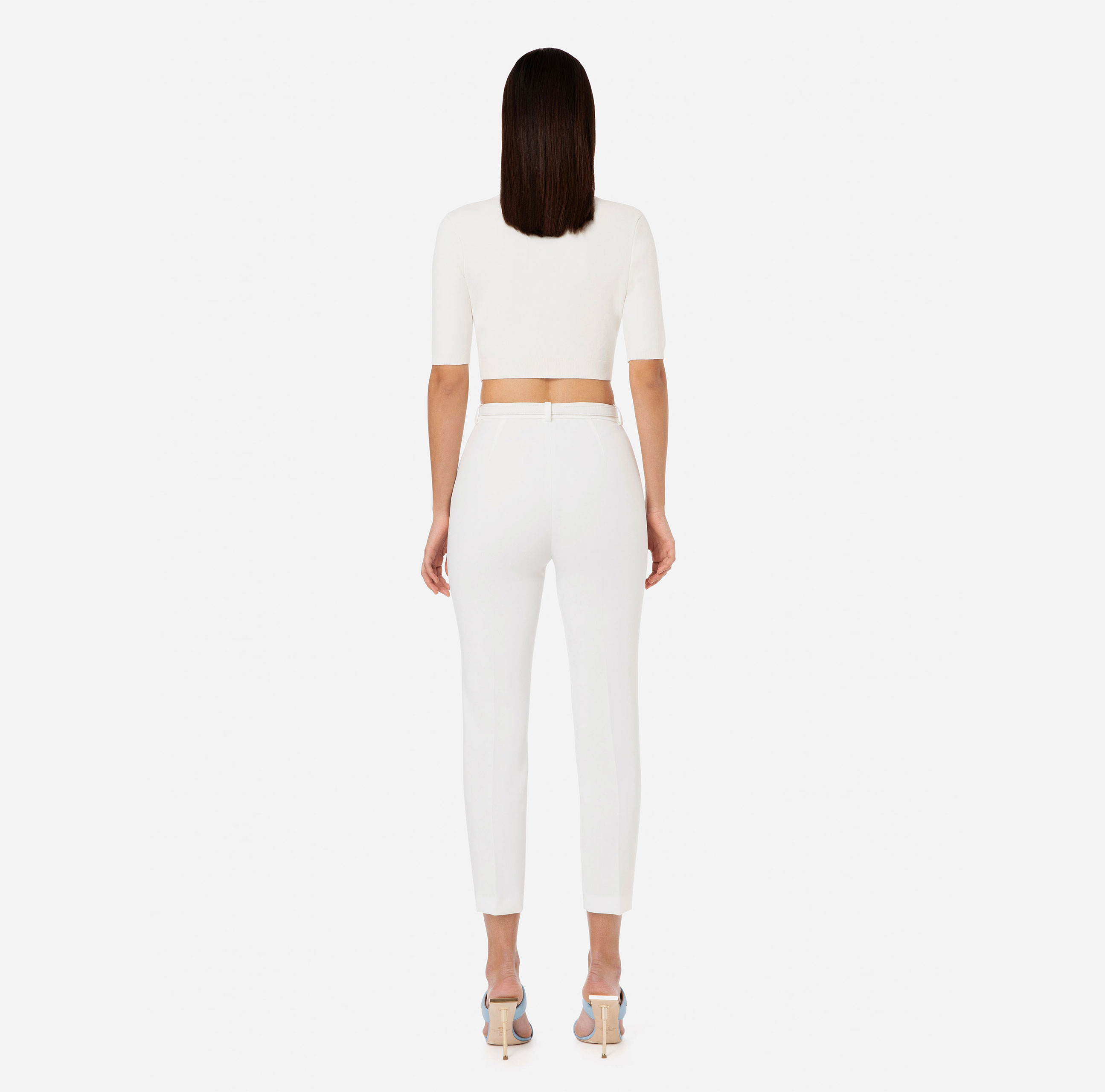 Tapered trousers with lace inserts - Elisabetta Franchi