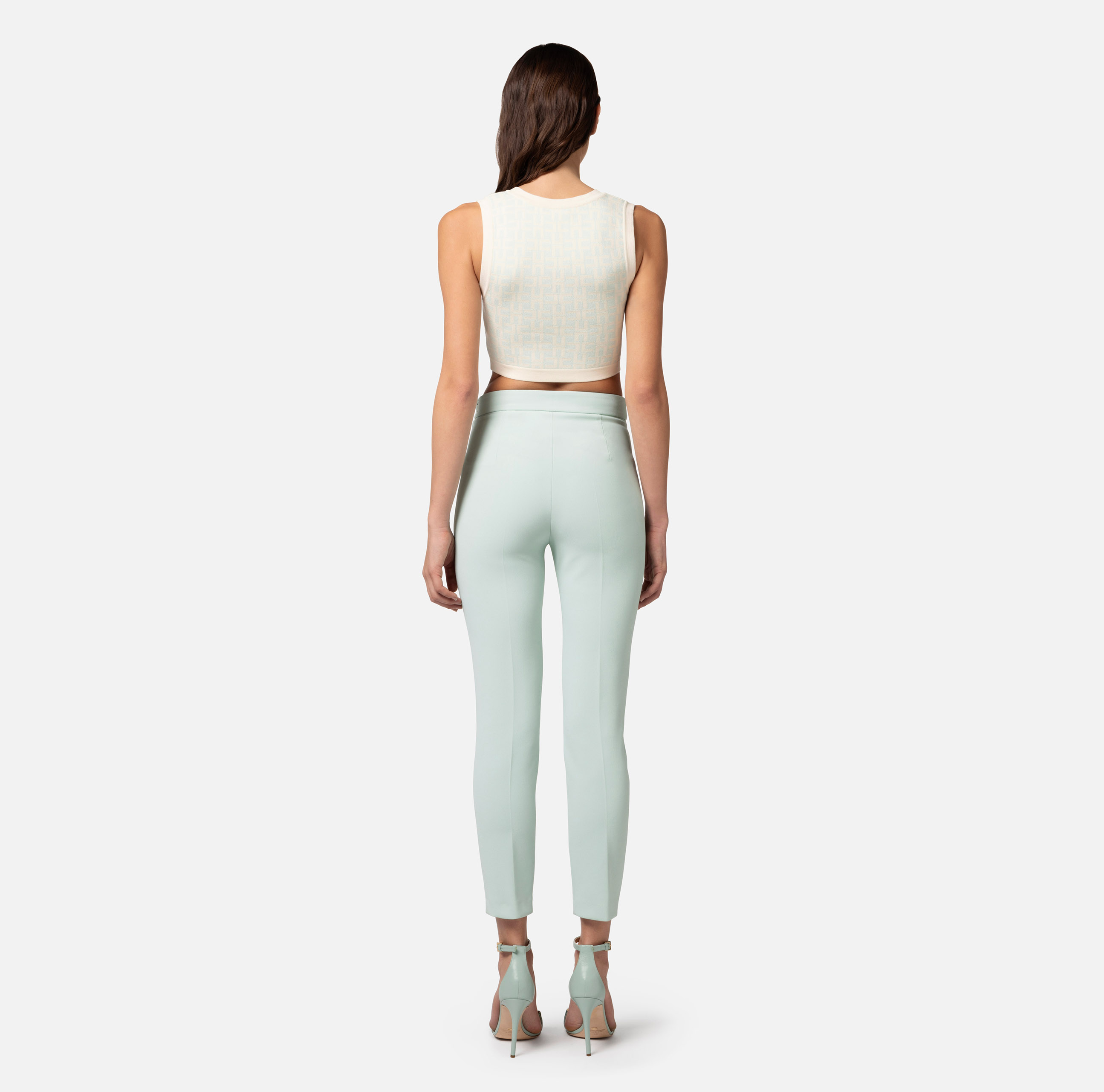 Straight trousers in stretch crêpe fabric - Elisabetta Franchi