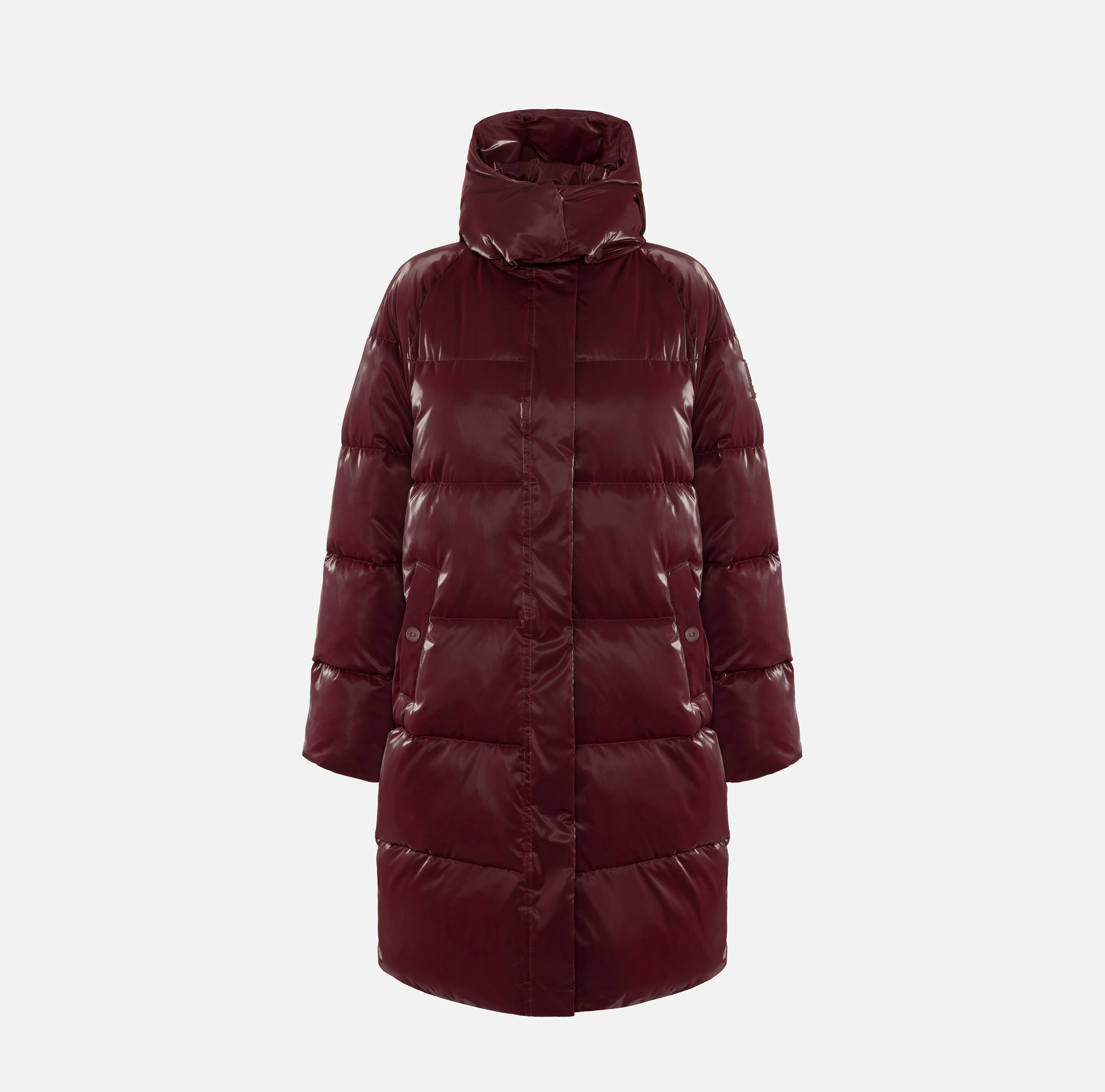 Anorak long en nylon de satin à capuche - Elisabetta Franchi