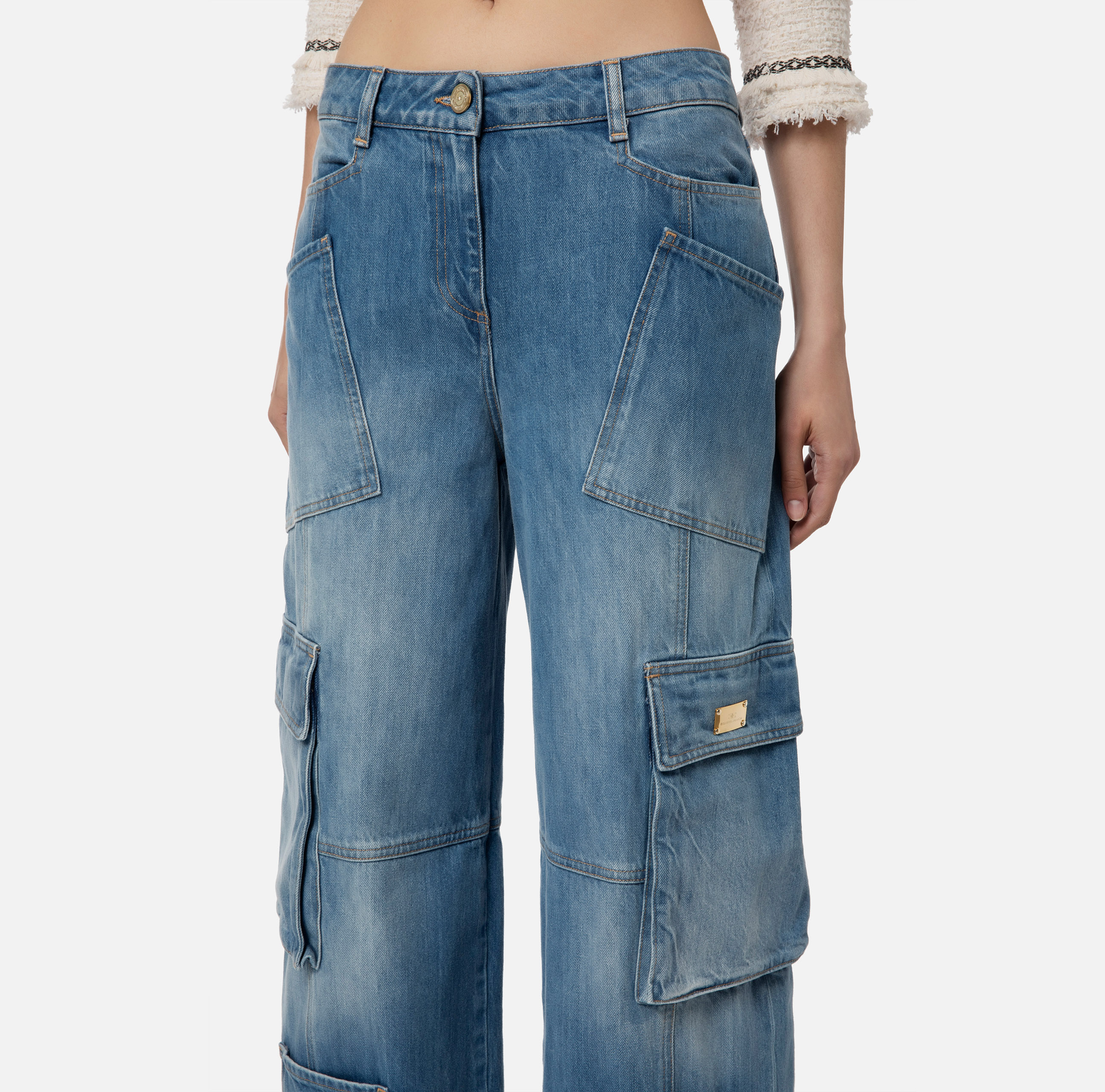 Loose fit cargo jeans - Elisabetta Franchi