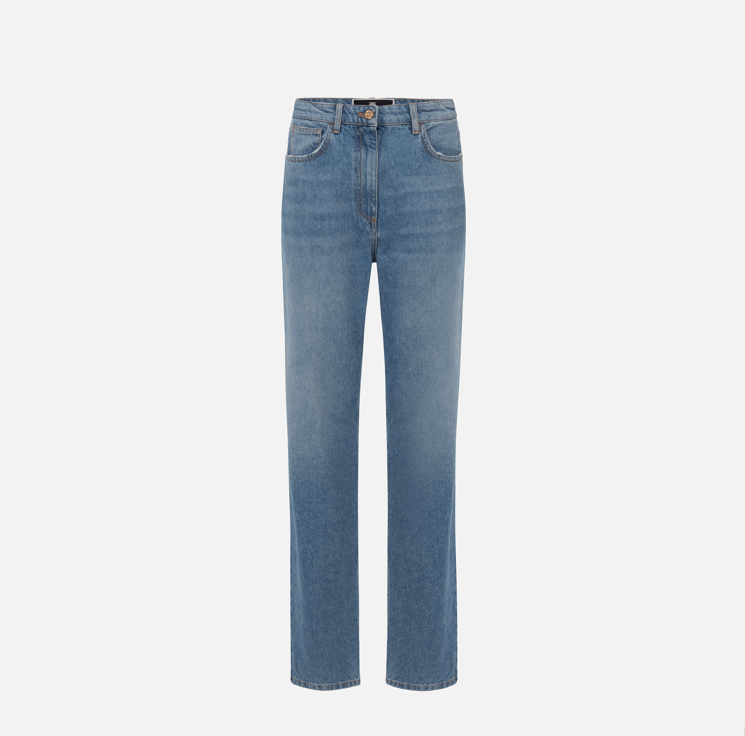 Straight leg jeans with embroidery - Elisabetta Franchi