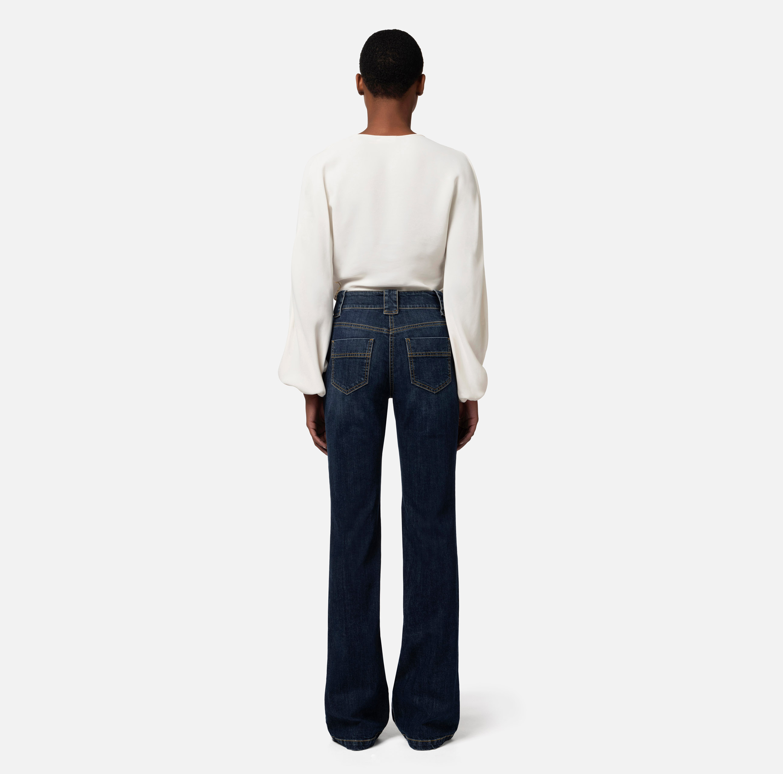 Boot-cut jeans with zip - Elisabetta Franchi
