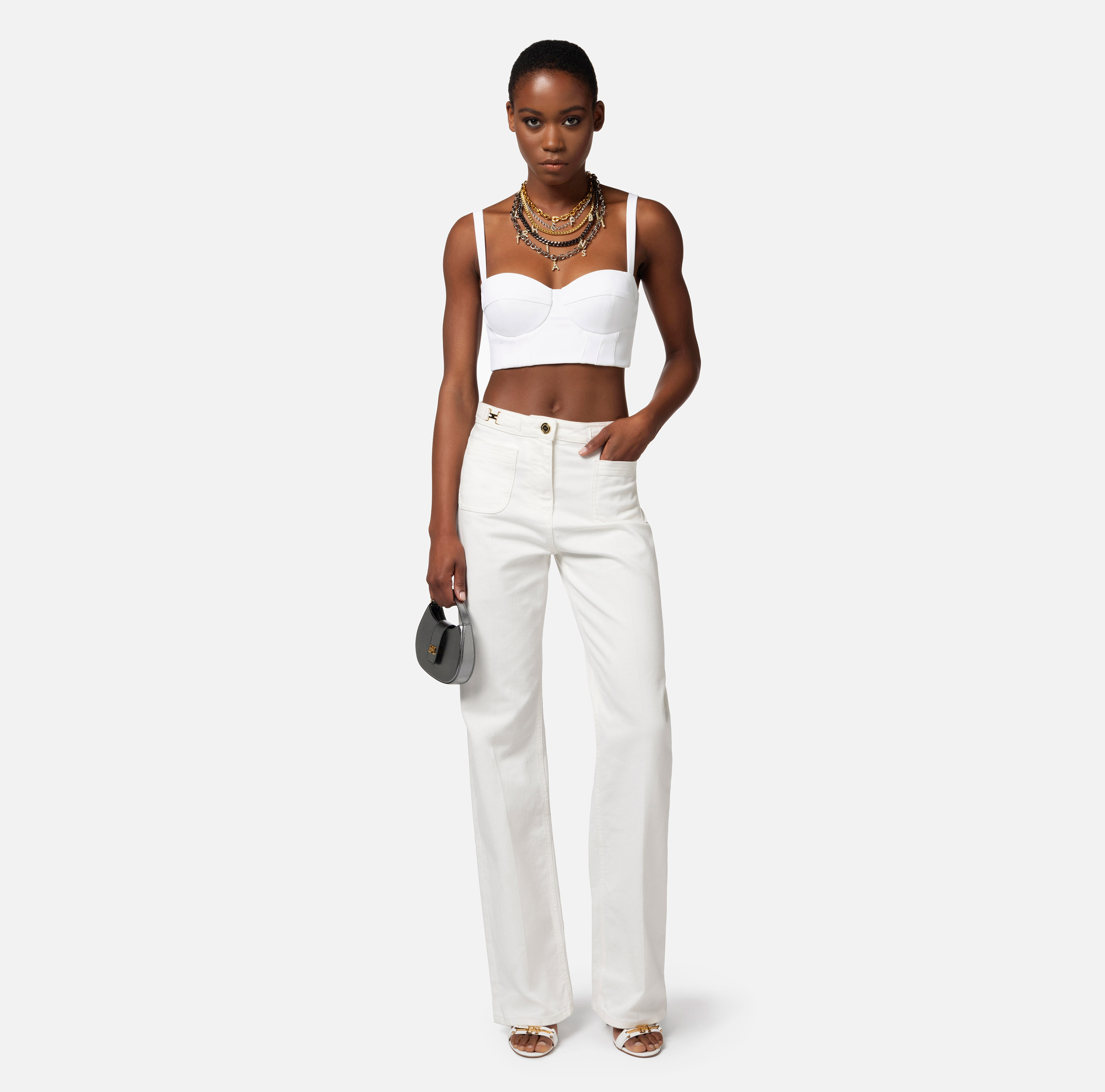 Straight jeans with patch pockets - Elisabetta Franchi