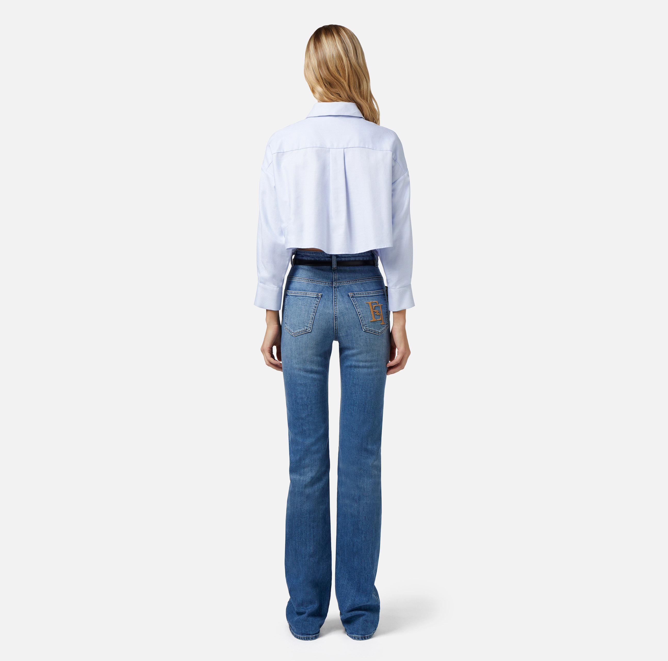 Flared jeans met borduursel - Elisabetta Franchi