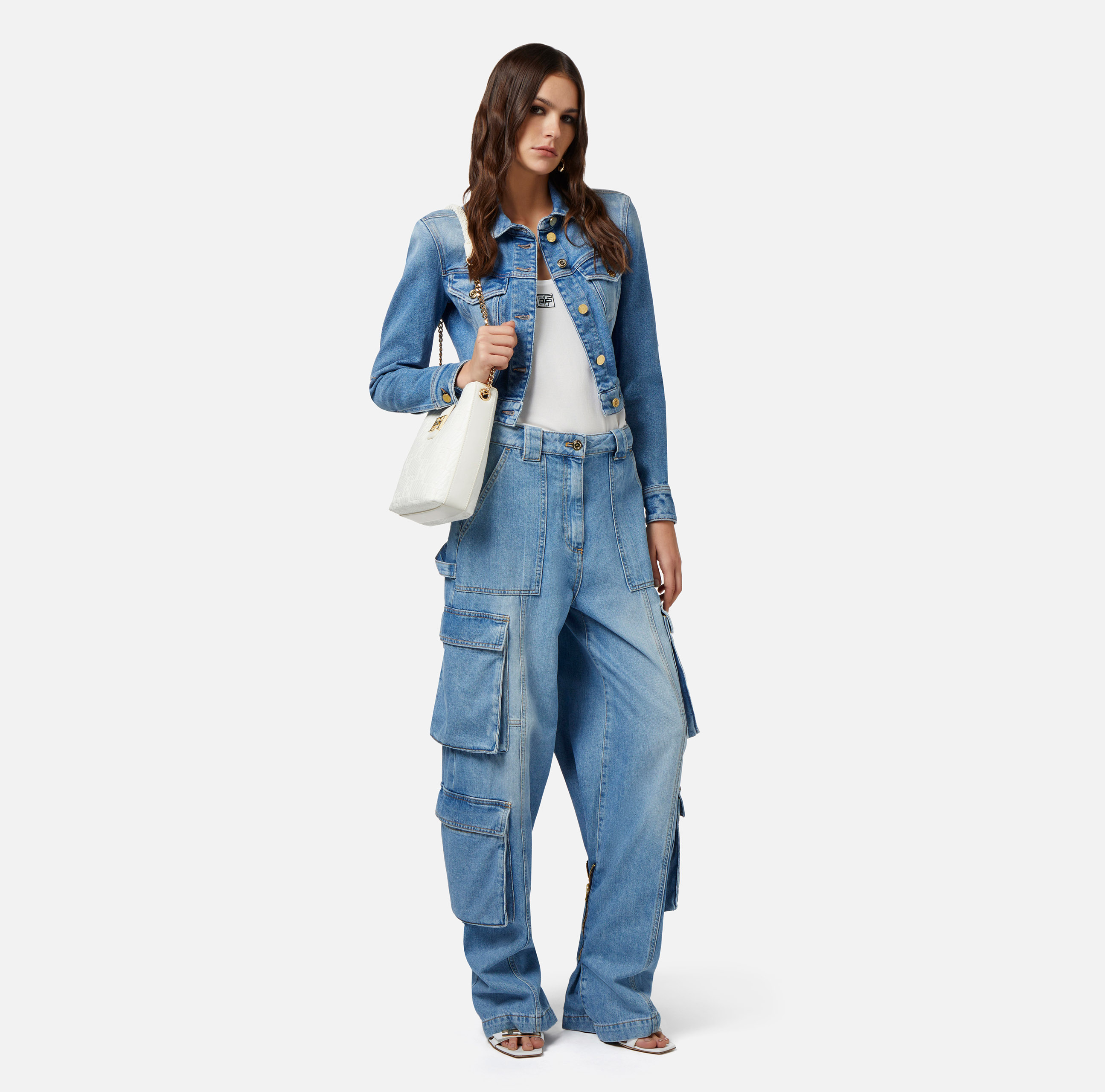 Cargo-Jeans mit Reißverschluss hinten - Elisabetta Franchi