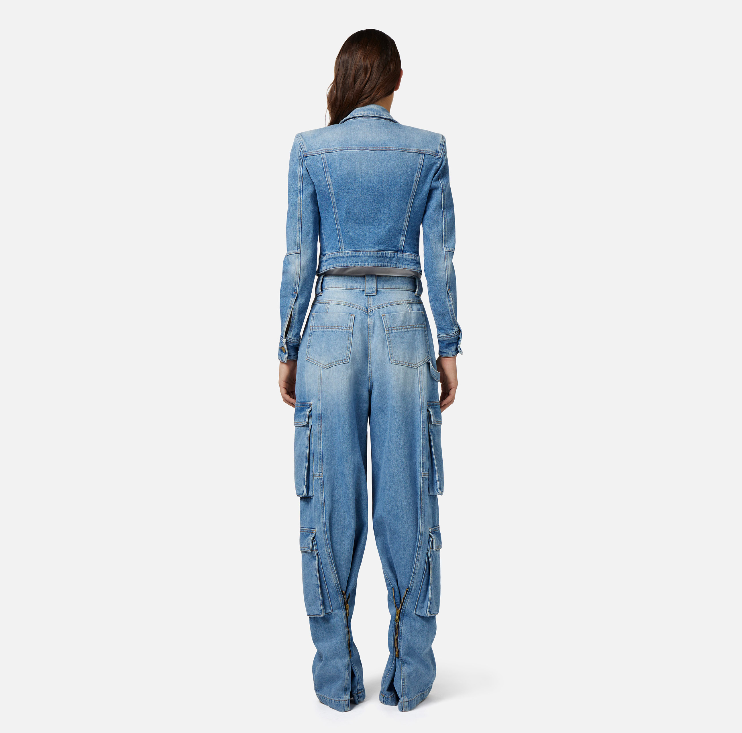 Jeans cargo con zip posteriore - Elisabetta Franchi