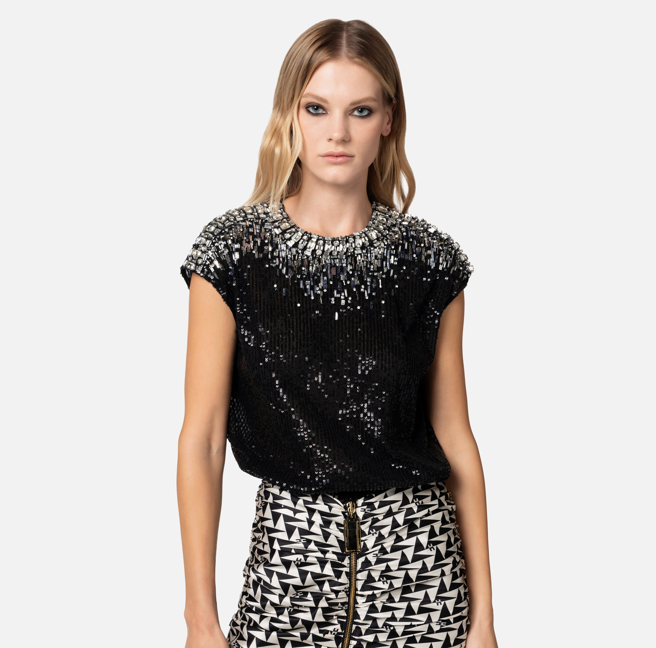 Top in embroidered tulle - Elisabetta Franchi