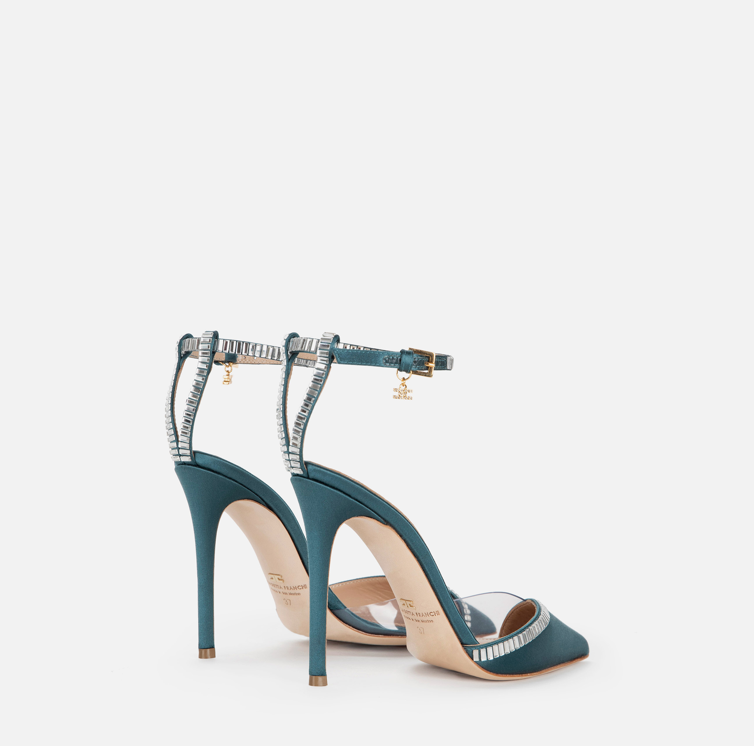 Zapatos de salón de raso con estrás - Elisabetta Franchi