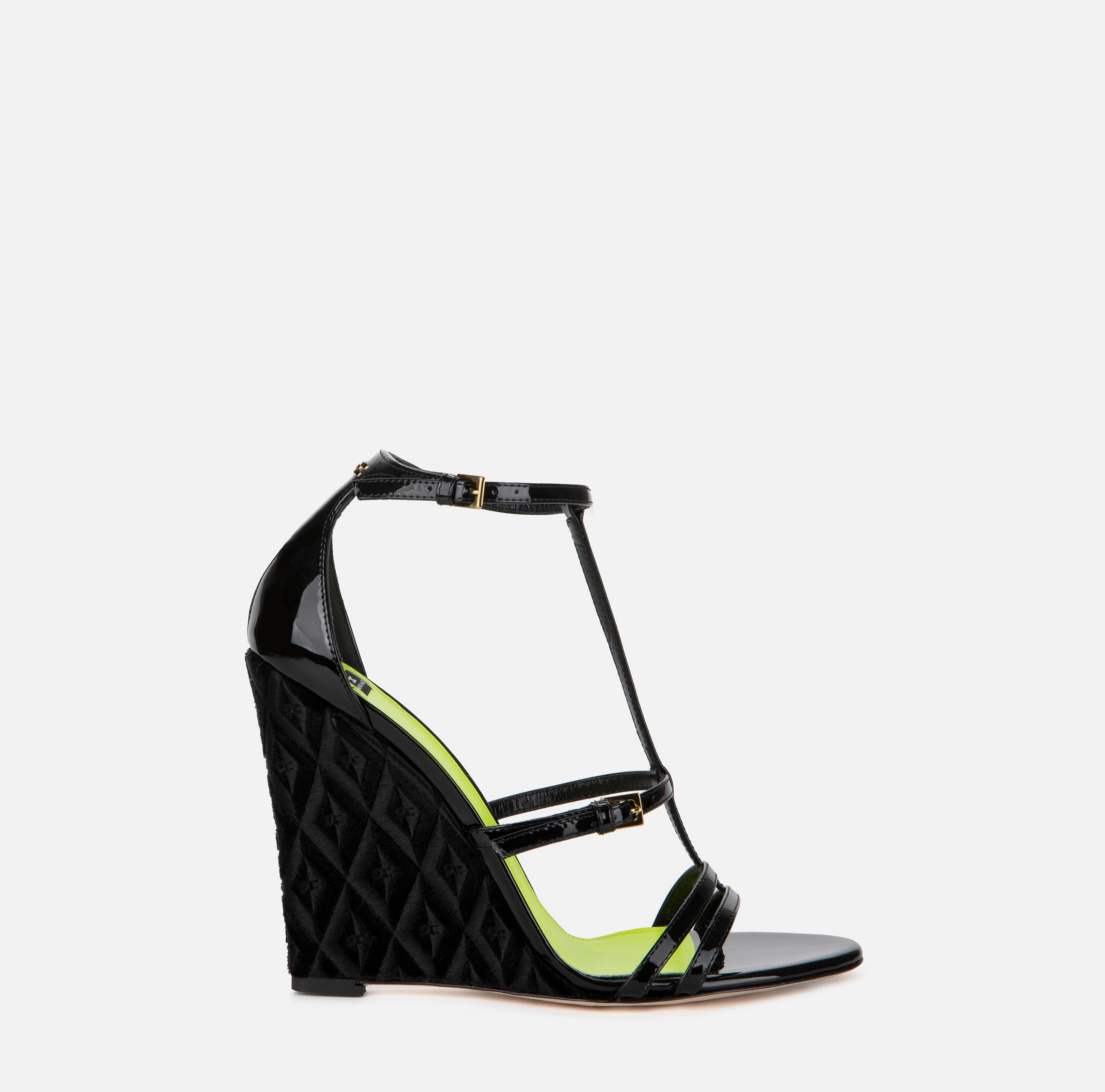 Wedge sandals in patent leather - SCARPE - Elisabetta Franchi