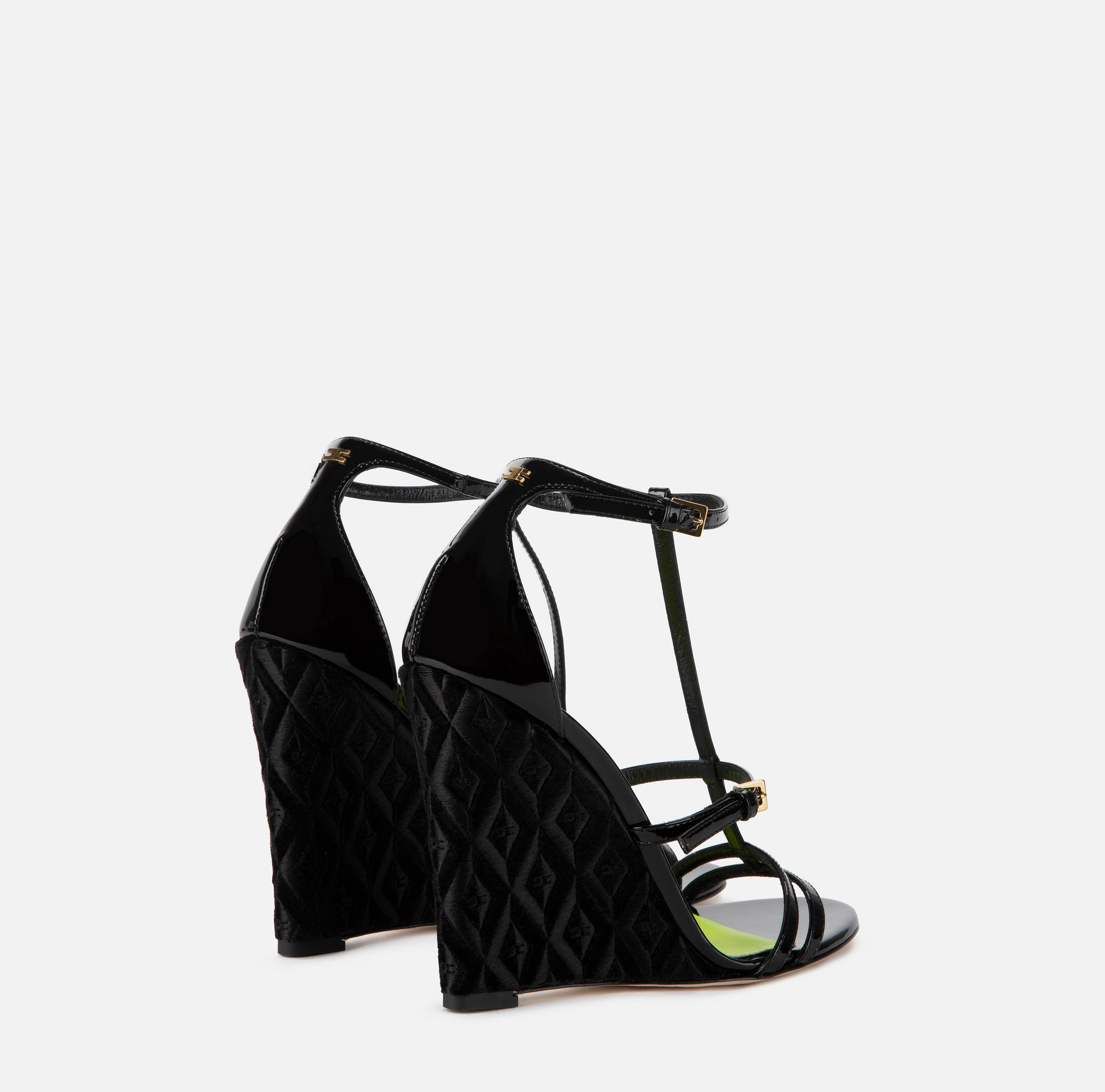 Wedge sandals in patent leather - Elisabetta Franchi