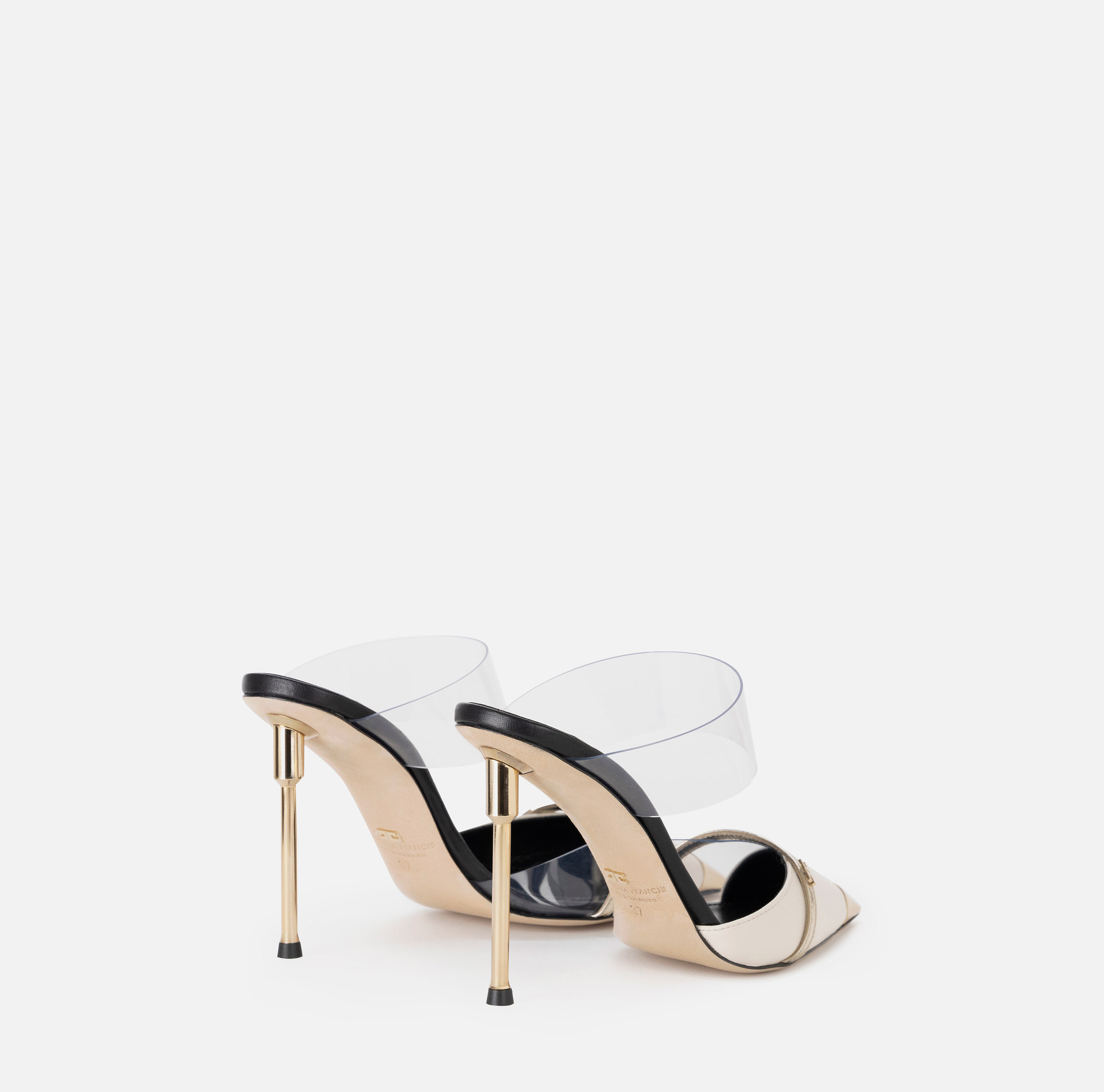 Leather and PVC sabot shoes - Elisabetta Franchi