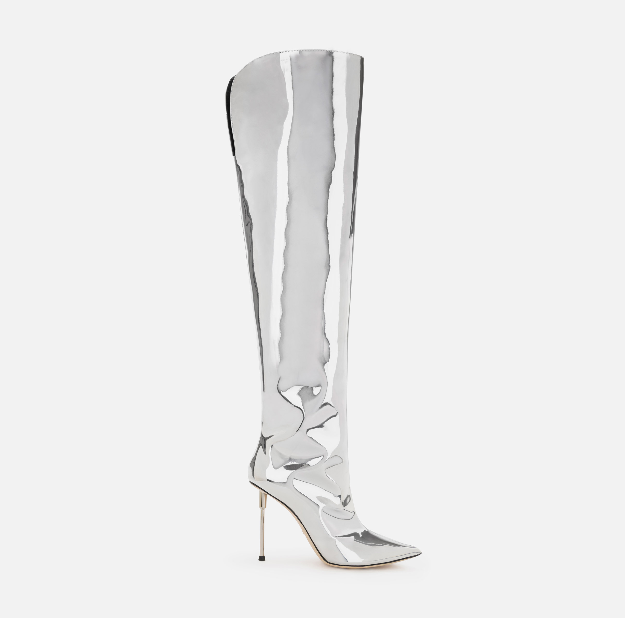 Over-the-knee boots in reflective fabric - SCARPE - Elisabetta Franchi