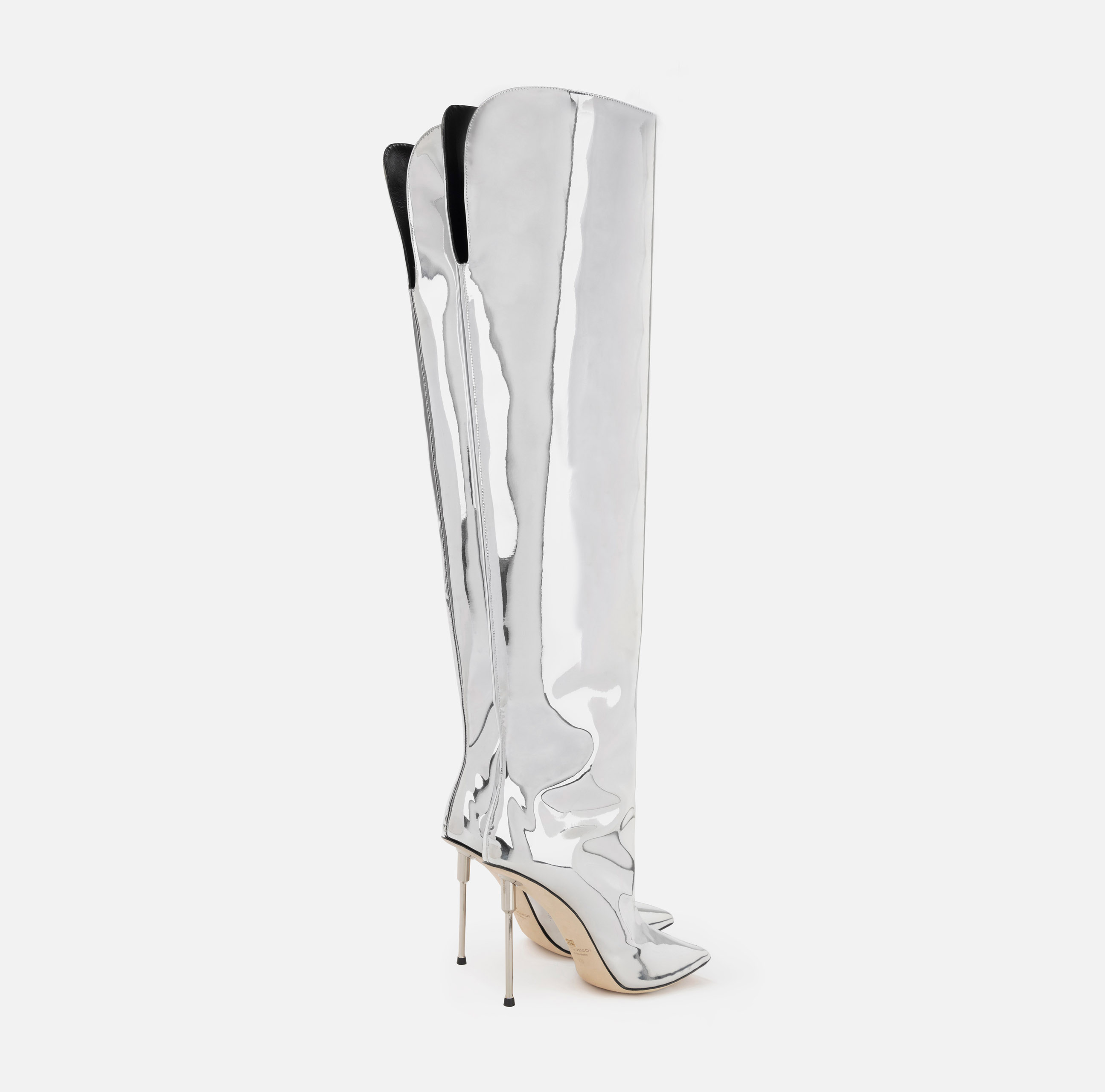Over-the-knee boots in reflective fabric - Elisabetta Franchi