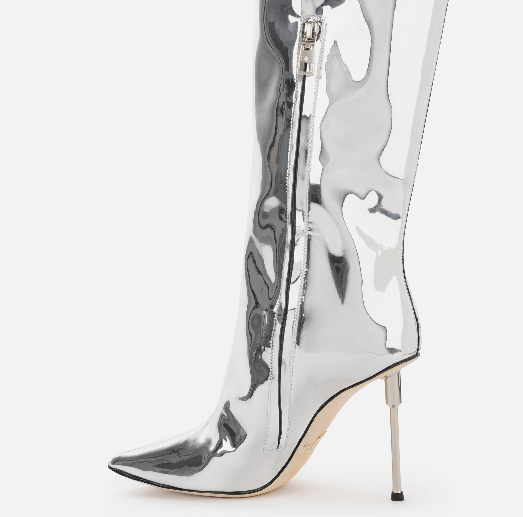 Over-the-knee boots in reflective fabric - Elisabetta Franchi