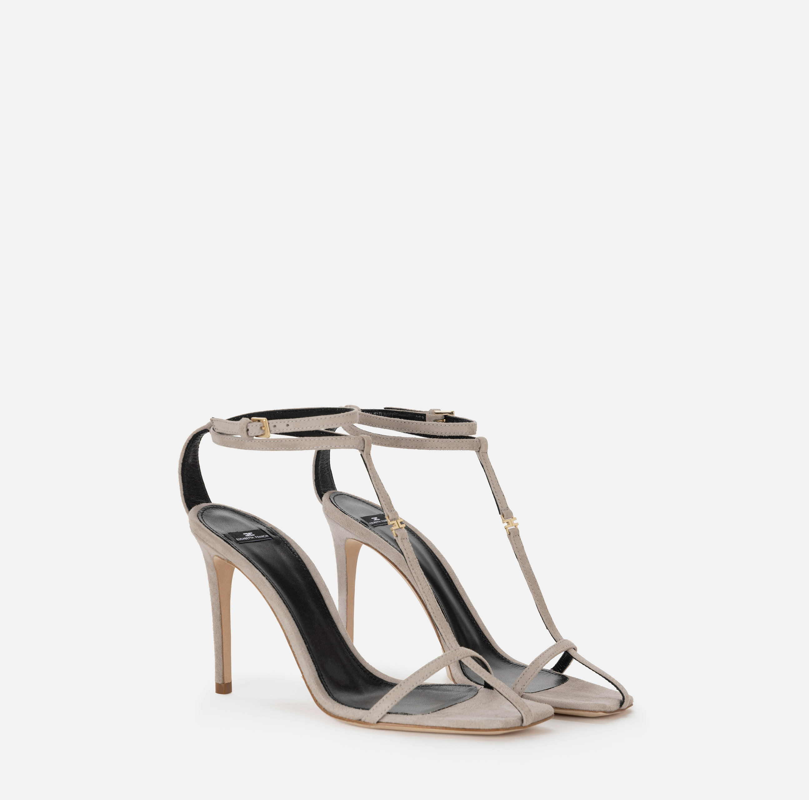 Suede sandals with t-bar - Elisabetta Franchi