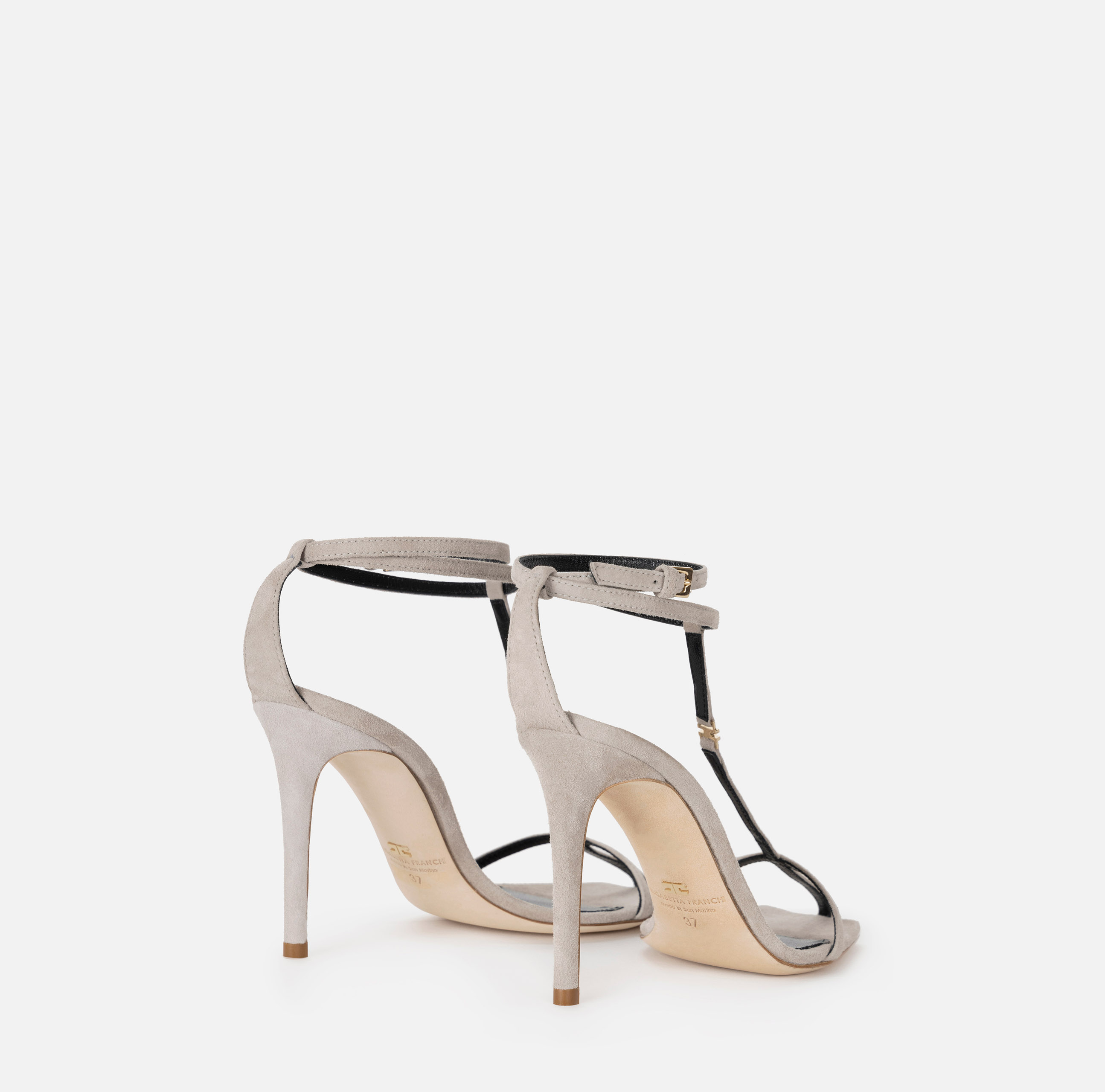 Suede sandals with t-bar - Elisabetta Franchi