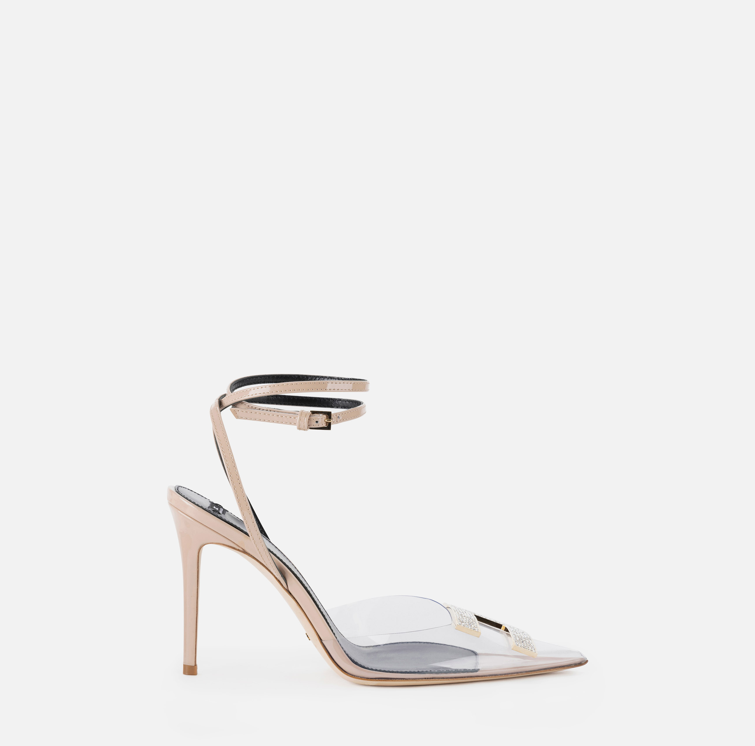 Zapatos destalonados de charol y PVC con logotipo de estrás - SCARPE - Elisabetta Franchi