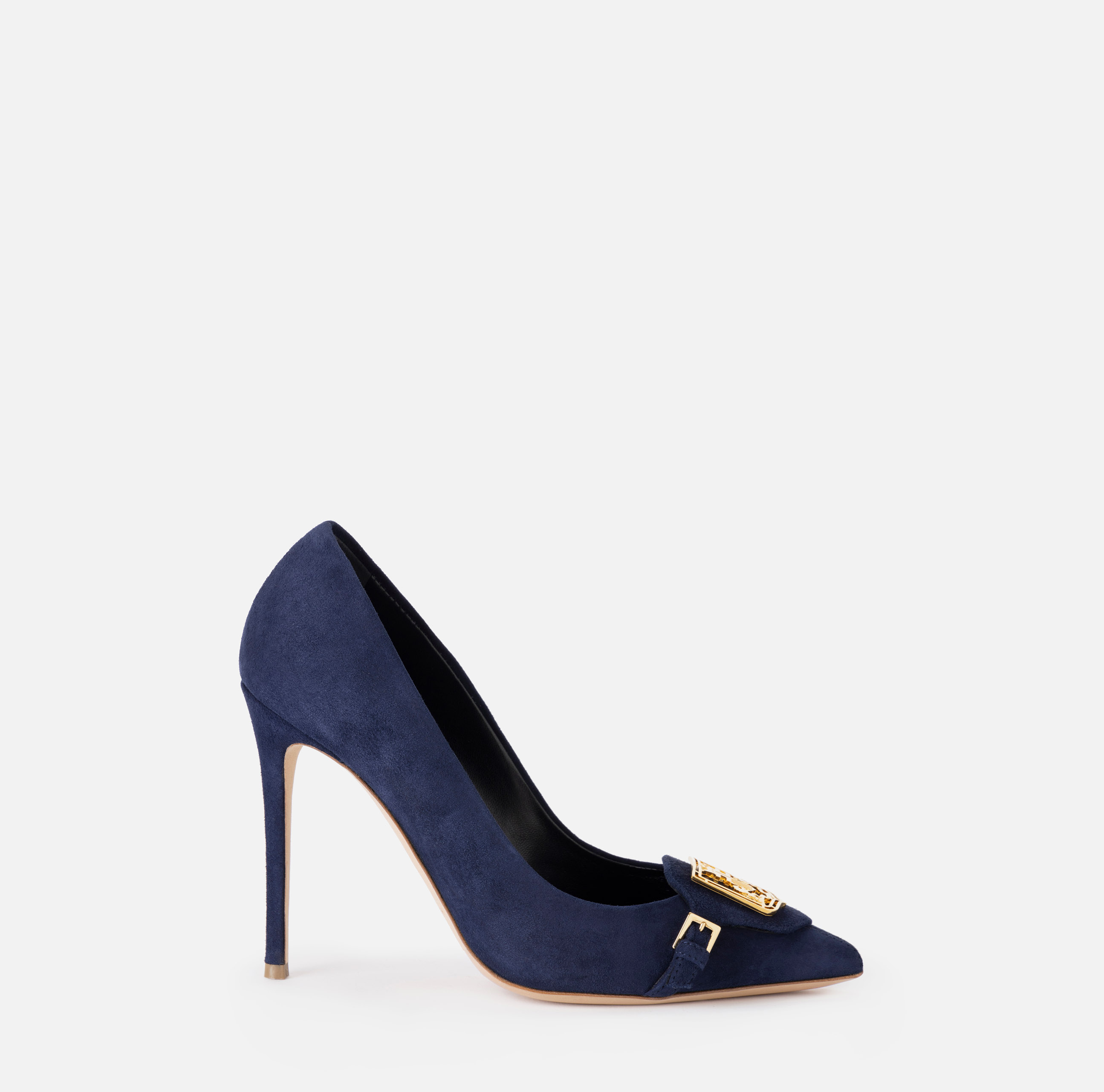 Suede pump with flap and shield - SCARPE - Elisabetta Franchi