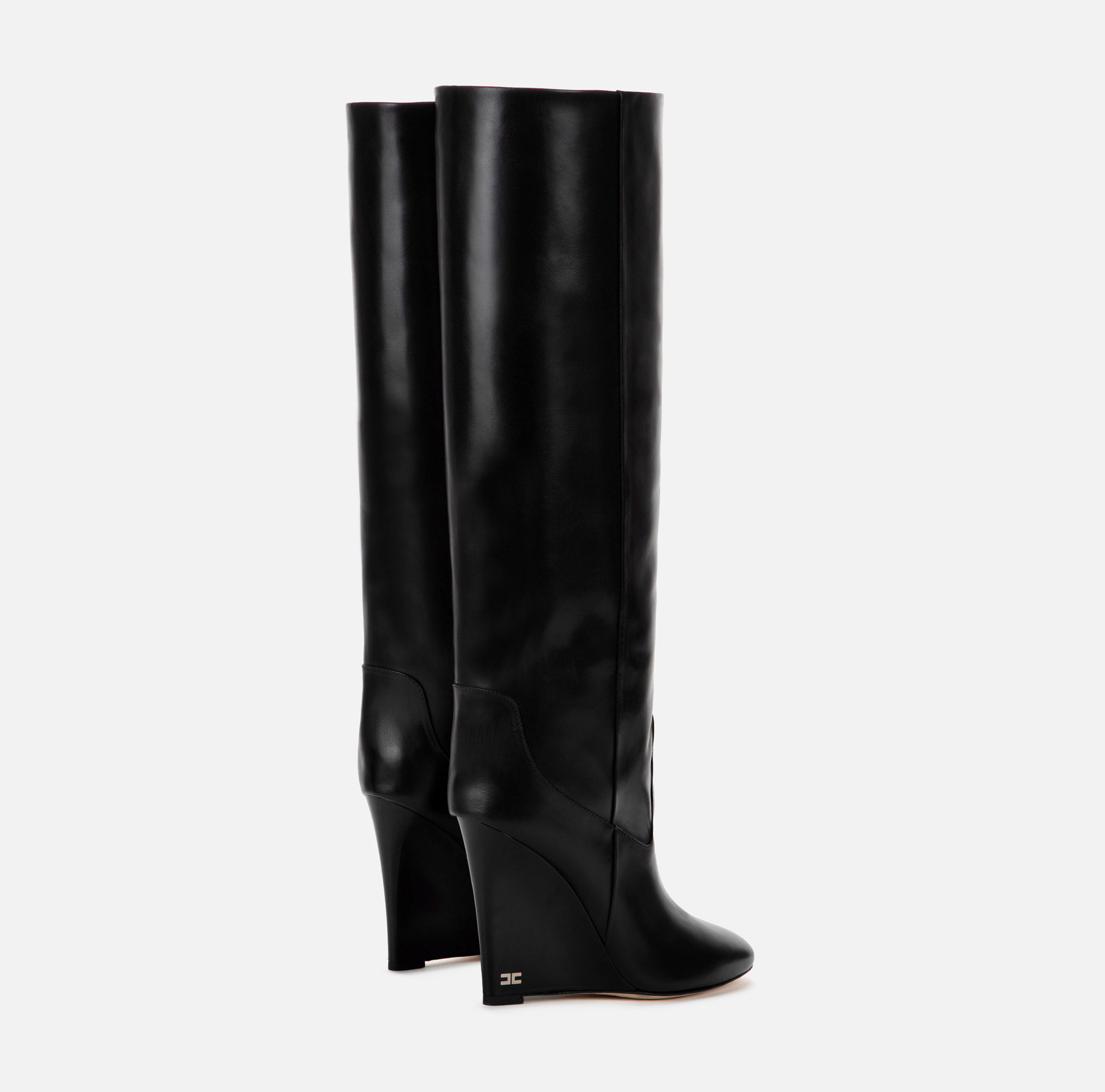 Tube boot with lacquered wedge - Elisabetta Franchi