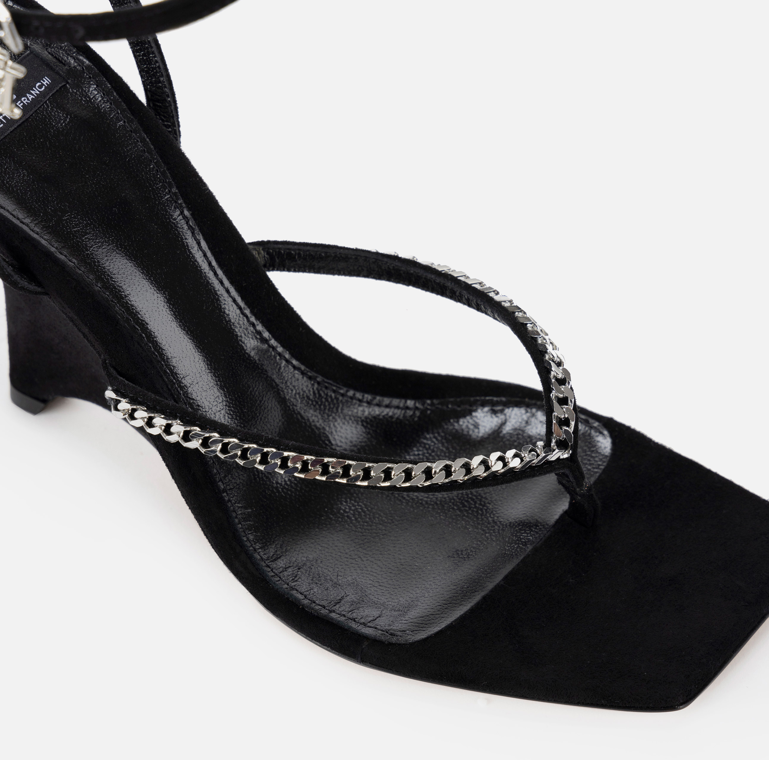 Suède sandalettes met sleehak - Elisabetta Franchi