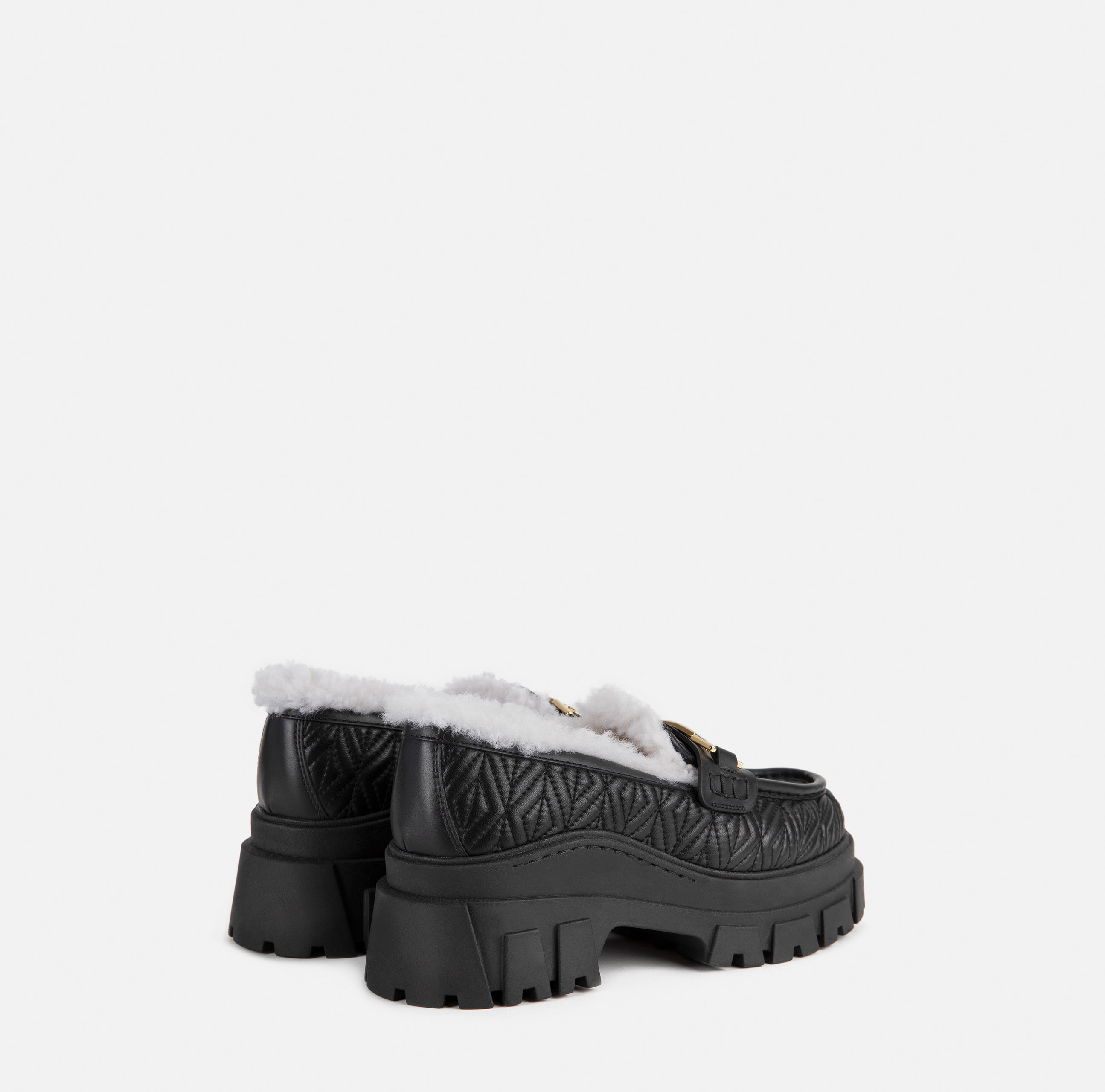 Nappa loafer with horsebit and faux sheepskin - Elisabetta Franchi