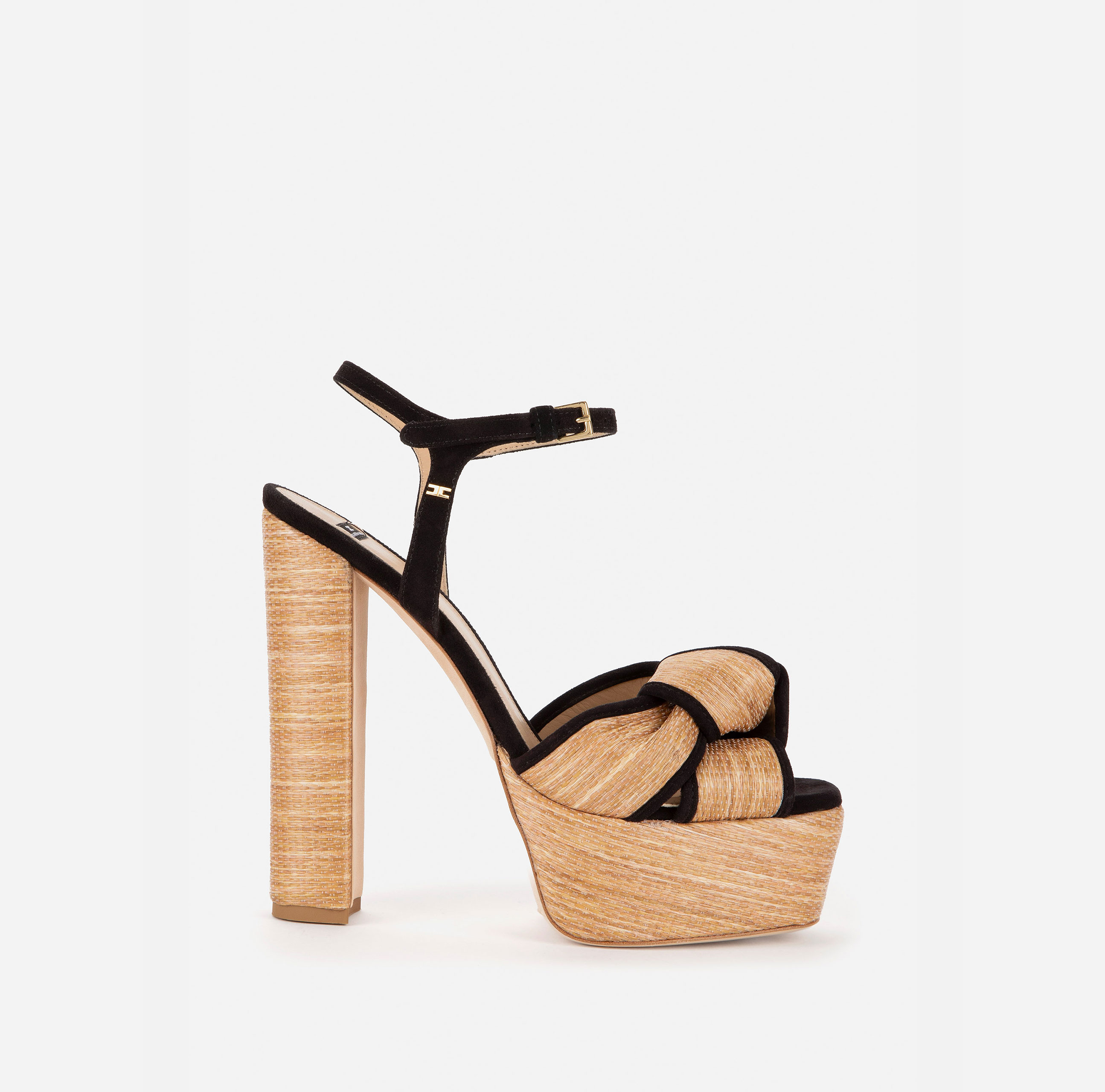 Raffia platform sandal - SCARPE - Elisabetta Franchi