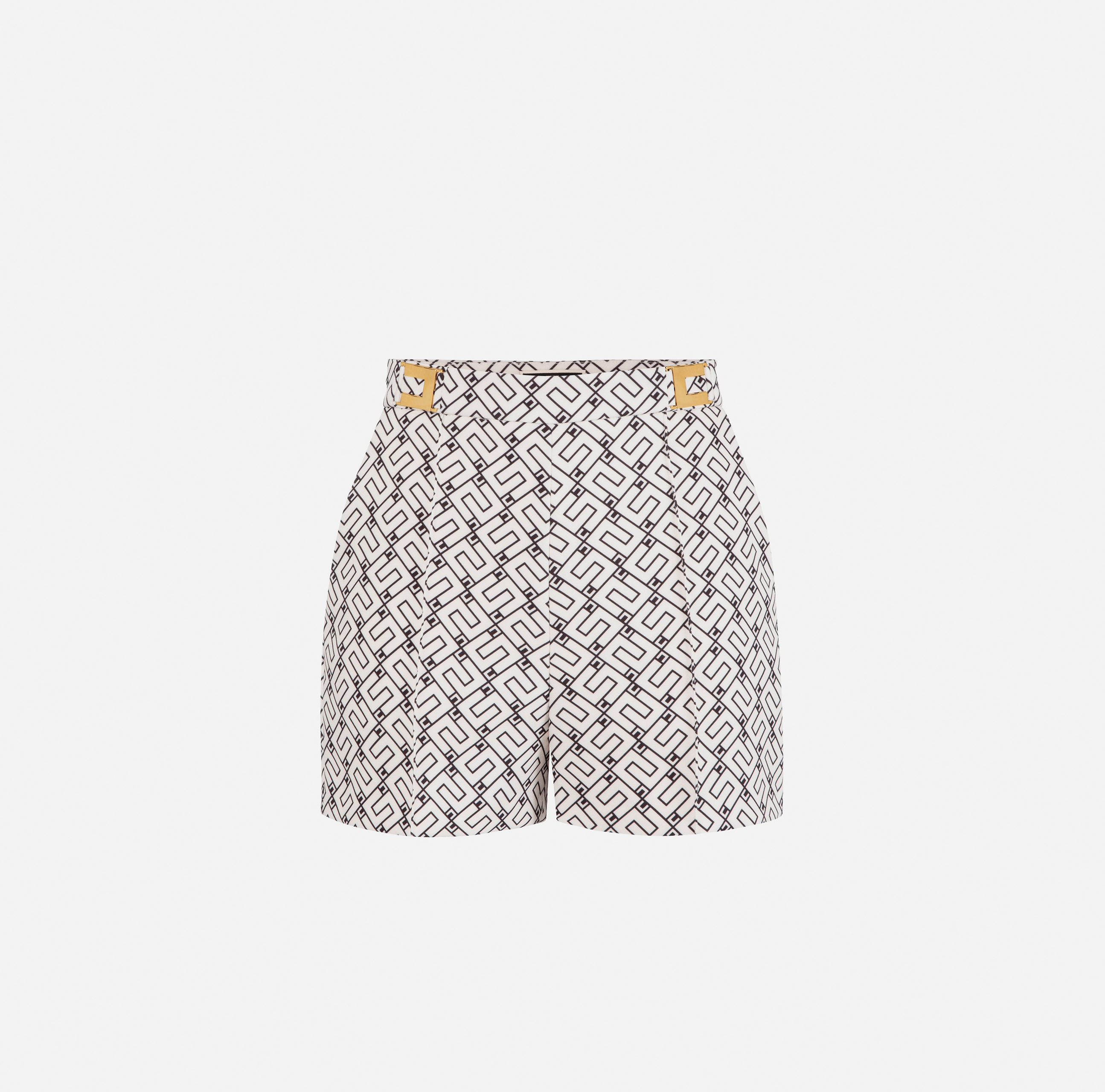 Shorts in crêpe fabric with logo print - ABBIGLIAMENTO - Elisabetta Franchi
