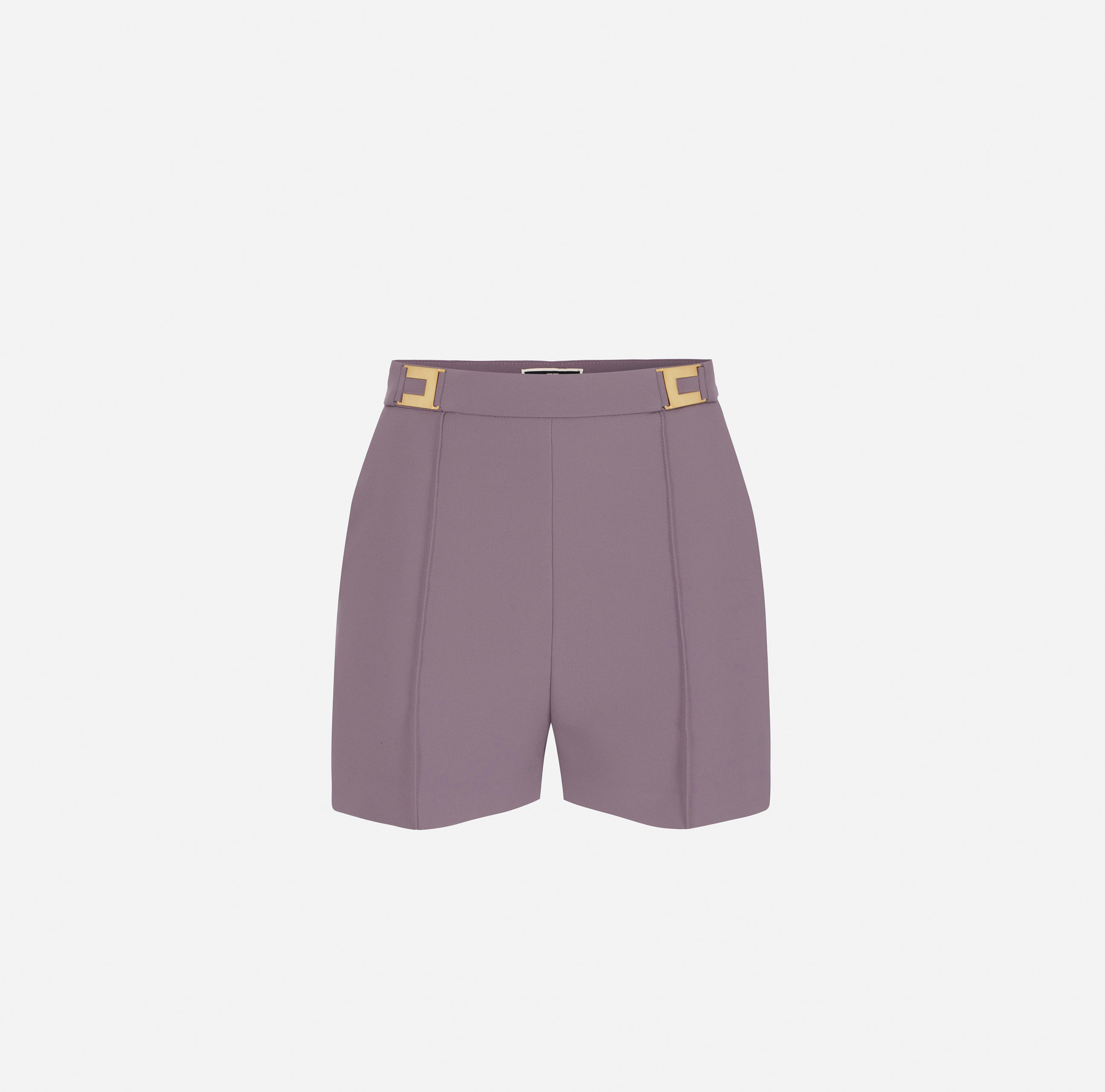 Shorts in crêpe fabric with logo plaques - Elisabetta Franchi