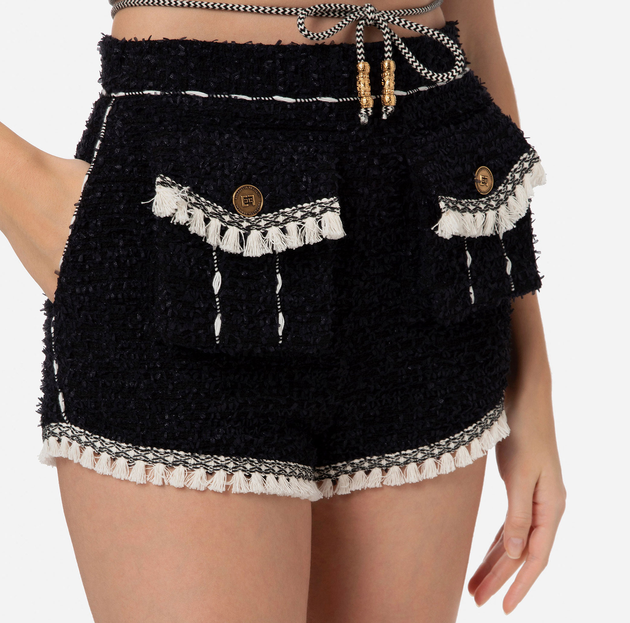 Frayed tweed shorts - Elisabetta Franchi