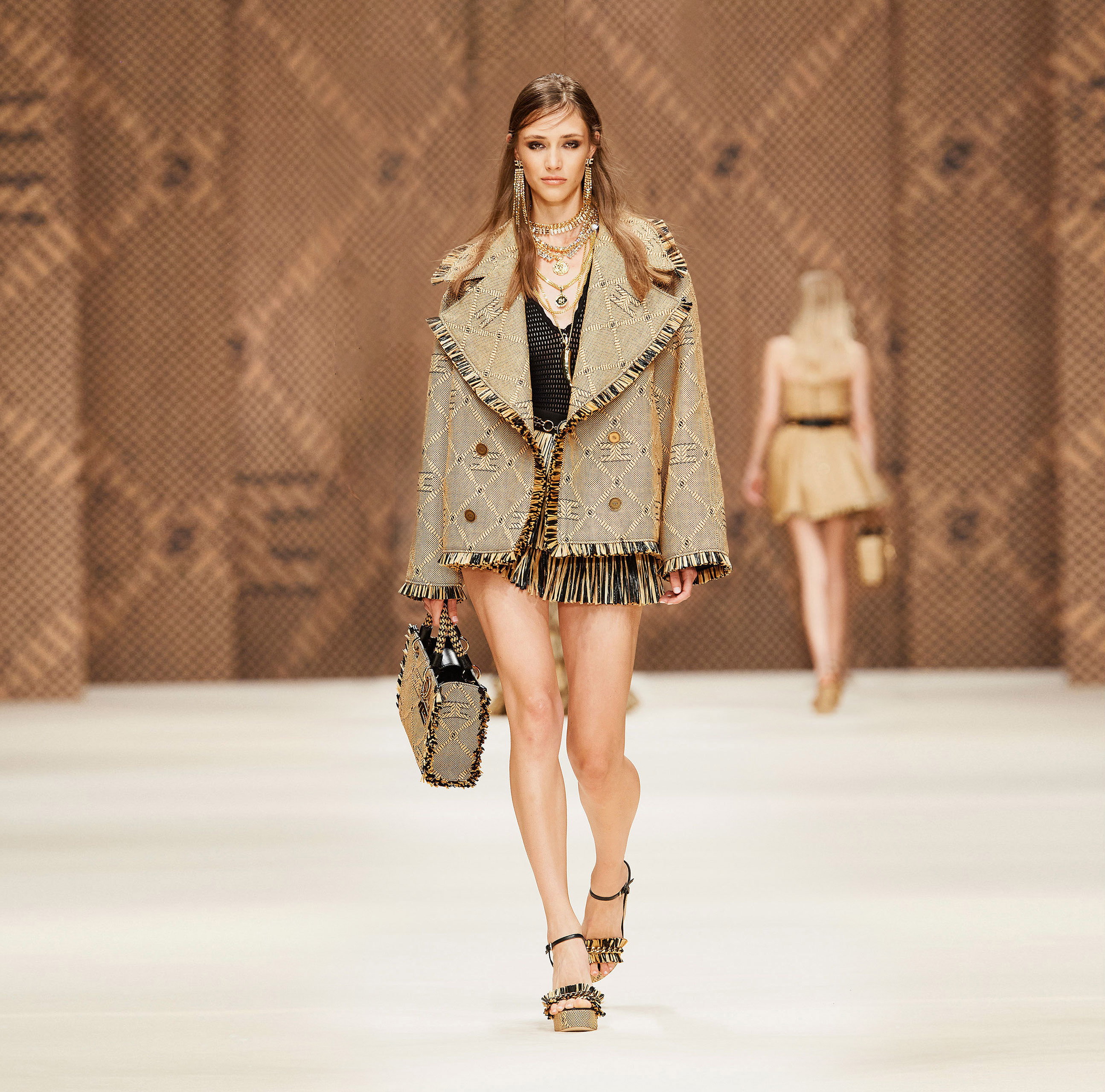 Raffia shorts with fringes - Elisabetta Franchi